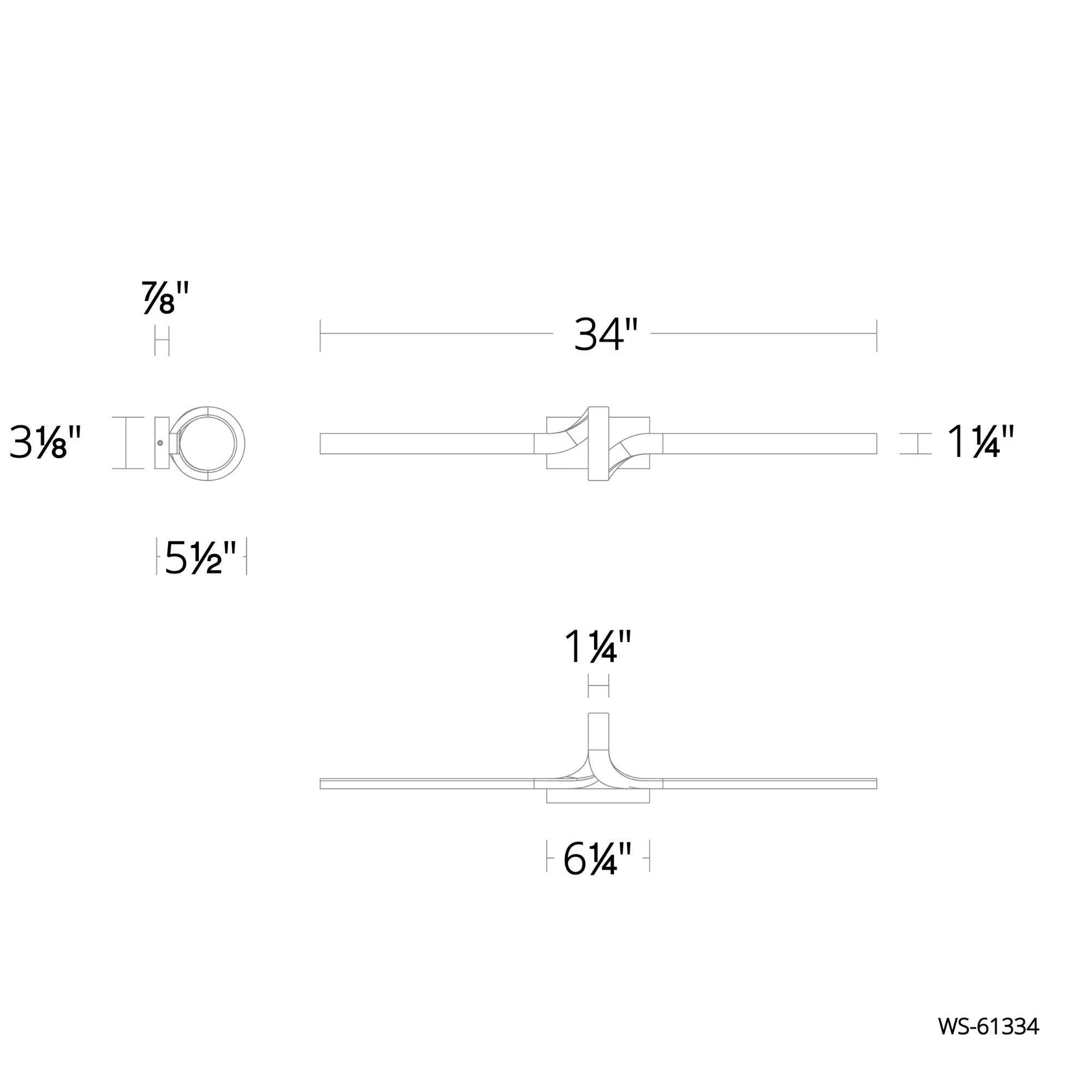 Loophole 34 in. LED Bath Bar 3000K Black finish