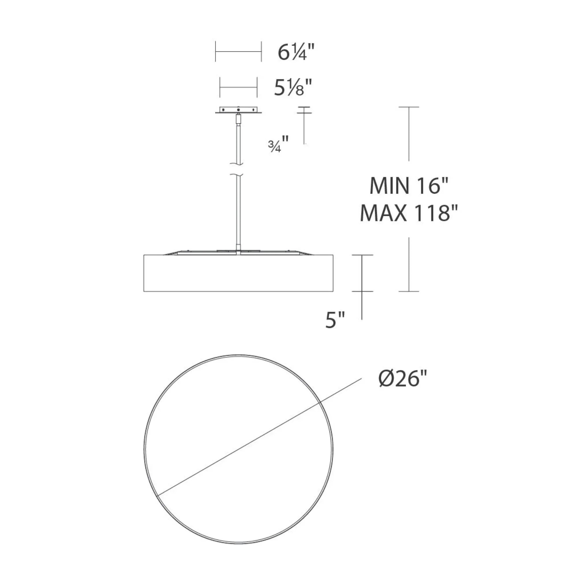 Manhattan 26" LED Pendant, Brushed Nickel Finish - Bees Lighting