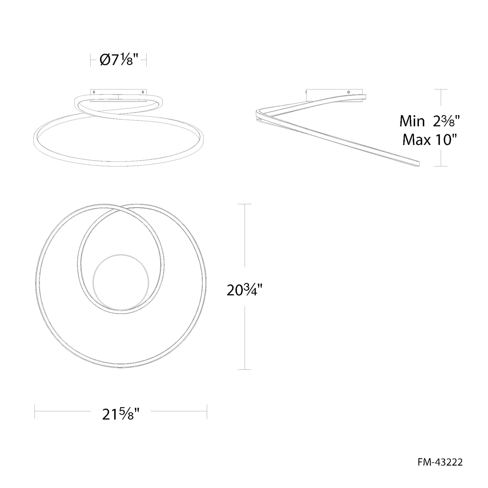 Marques 22 in. LED Flush Mount Light Brushed Nickel Finish