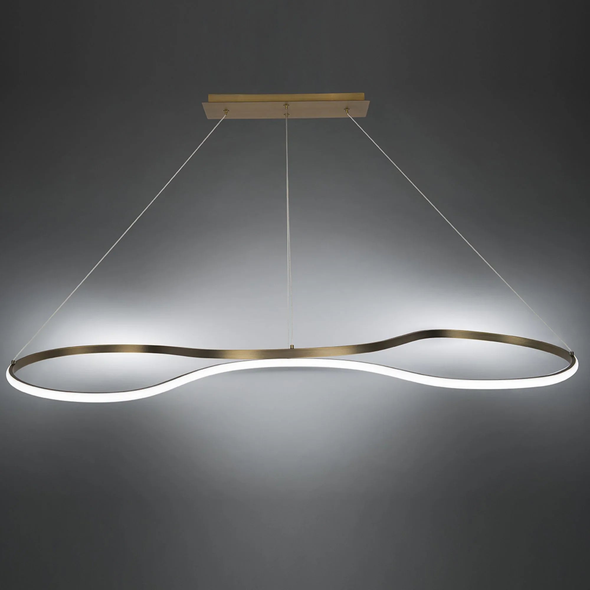 Marques 49" LED Pendant, Aged Brass Finish - Bees Lighting