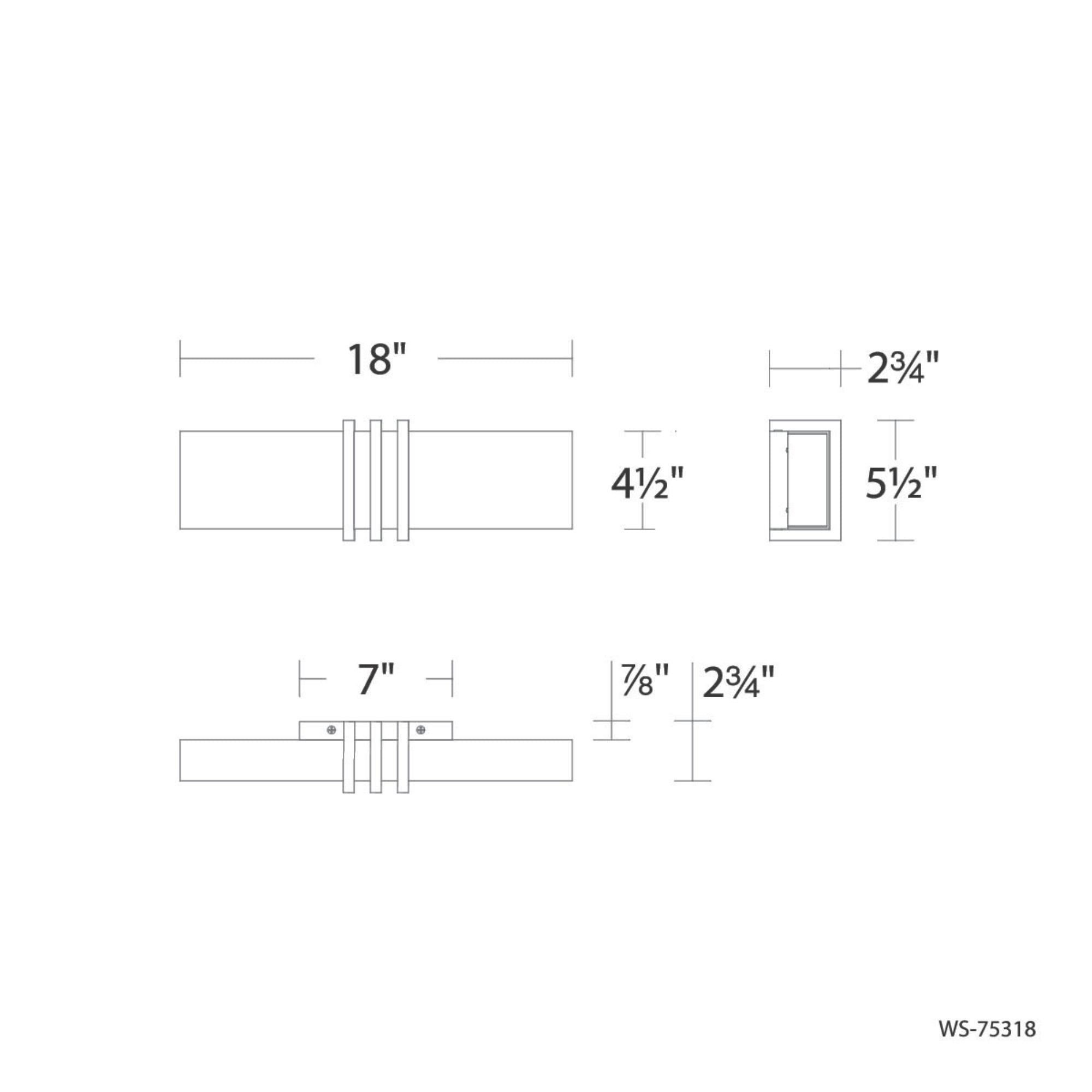 Minibar 18 in. LED Bath Bar 3000K Black finish