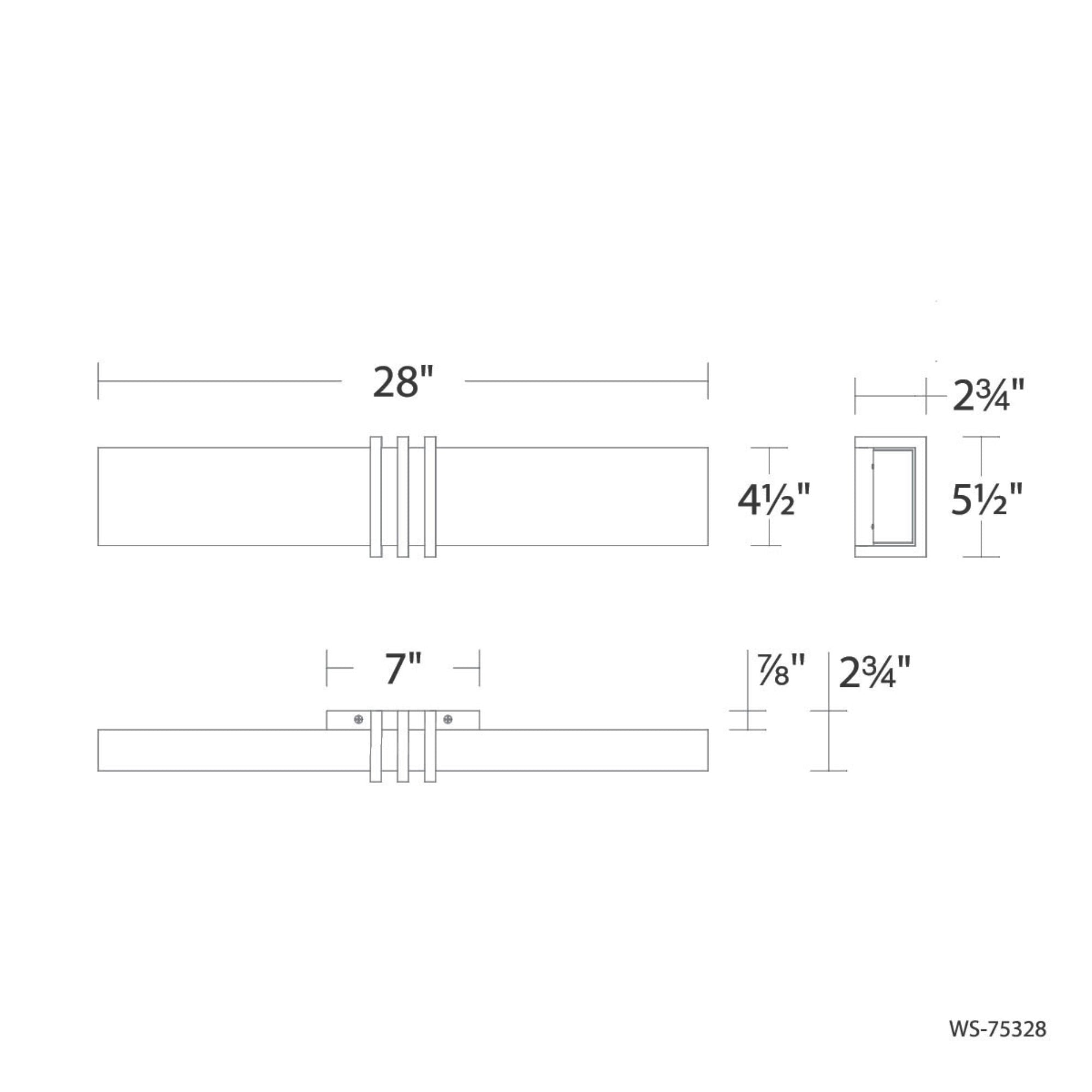 Minibar 28 in. LED Bath Bar 3000K Black finish