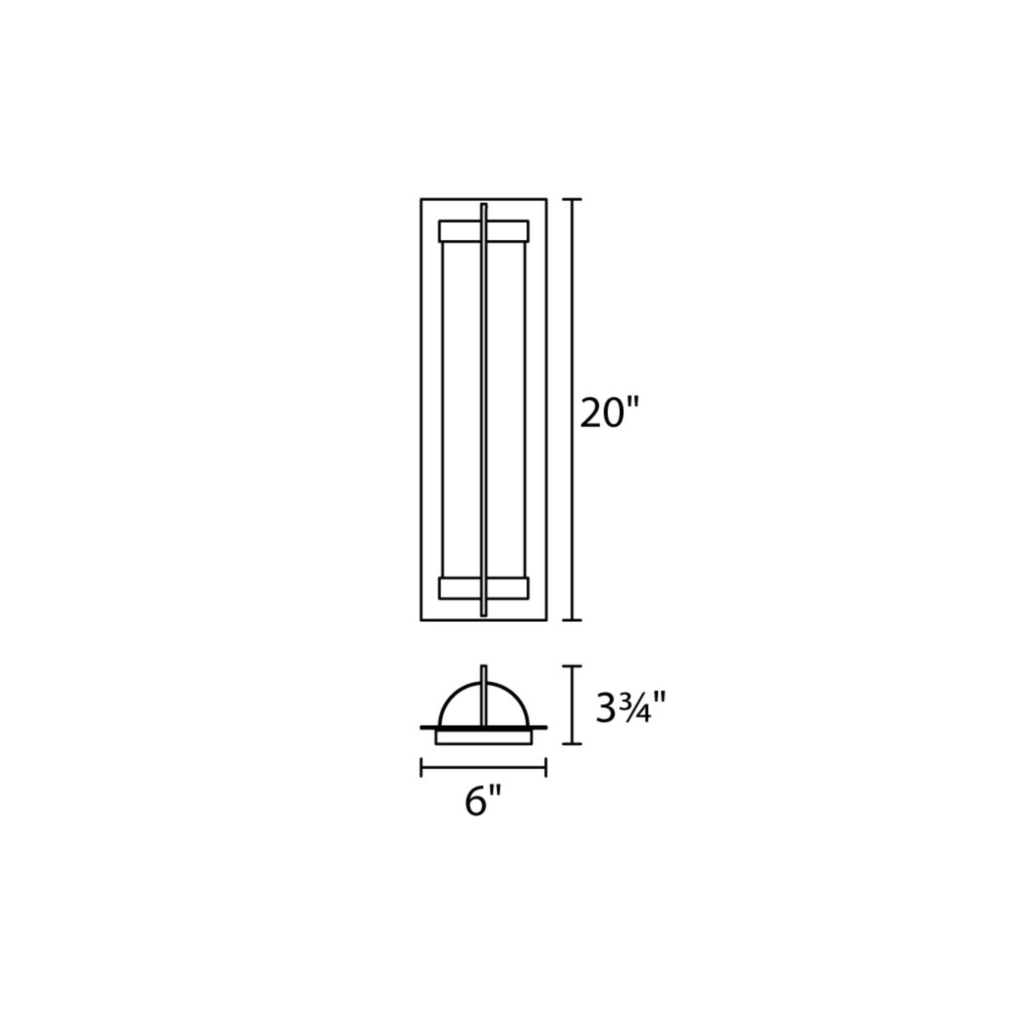 Oberon 20 in. LED Outdoor Wall Sconce Black
