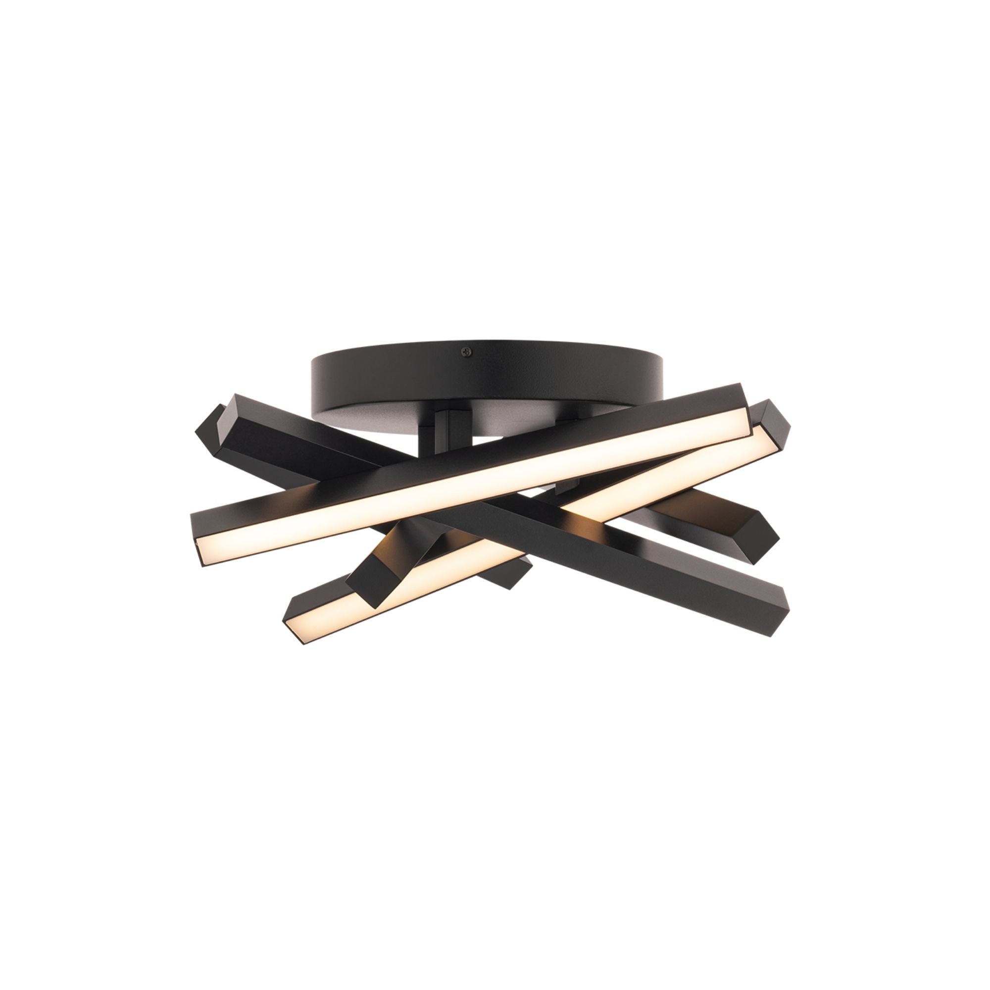 Parallax 15 in. LED Ceiling Flush Mount Light 3000K Black Finish