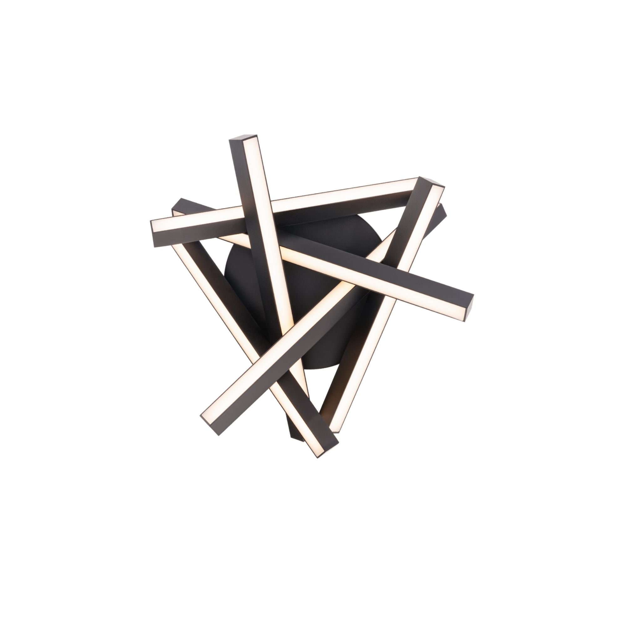 Parallax 15 in. LED Ceiling Flush Mount Light 3000K Black Finish