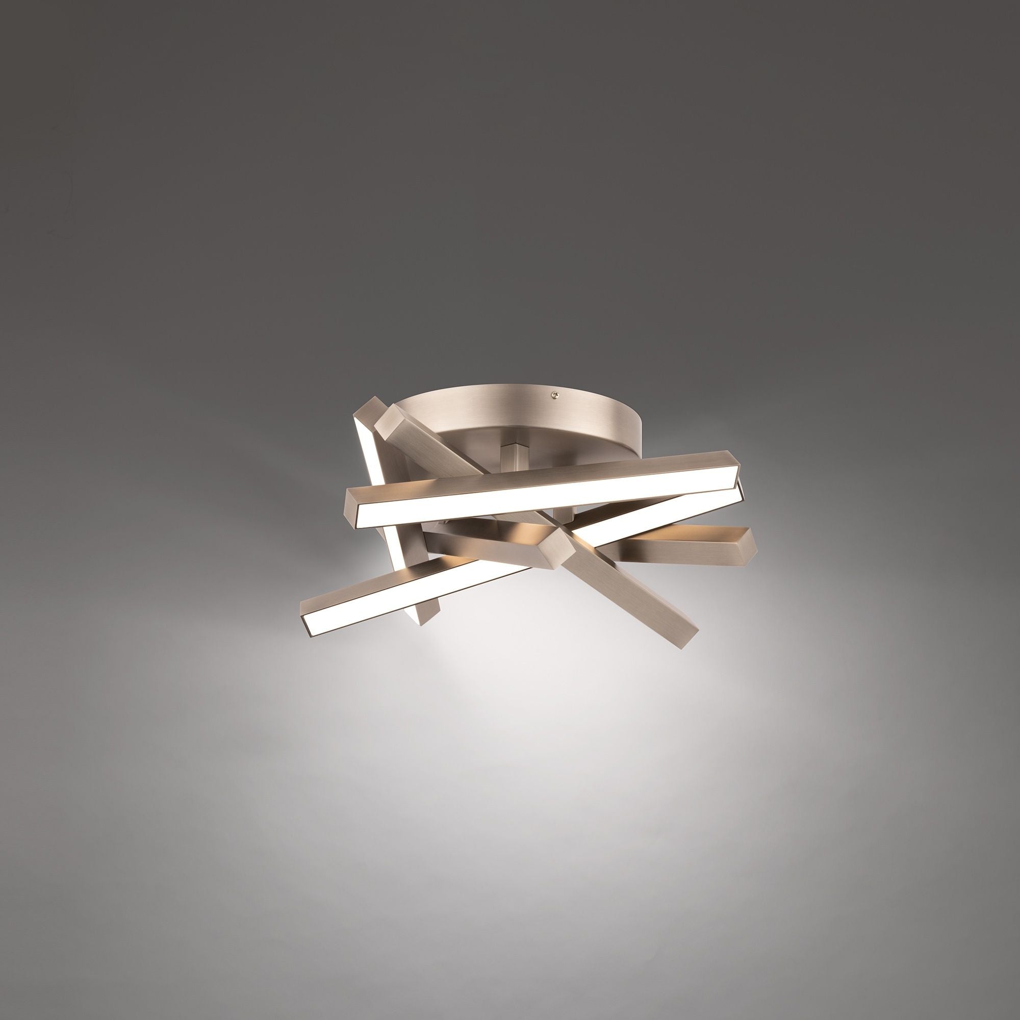 Parallax 15 in. LED Ceiling Flush Mount Light 3000K Brushed Nickel Finish