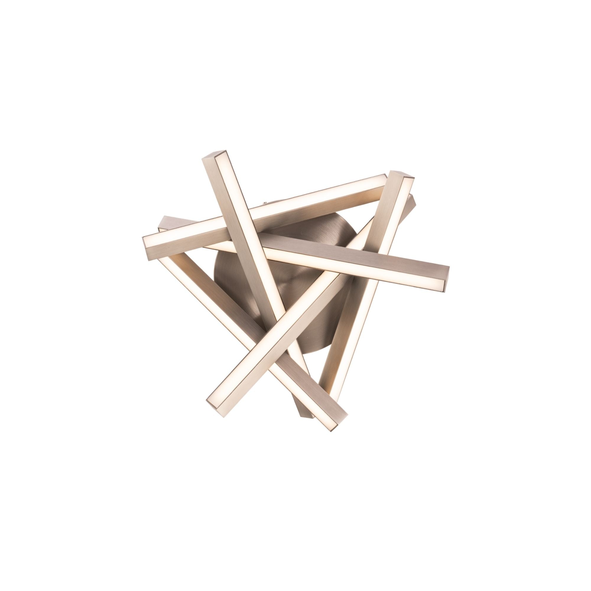 Parallax 15 in. LED Ceiling Flush Mount Light 3000K Brushed Nickel Finish