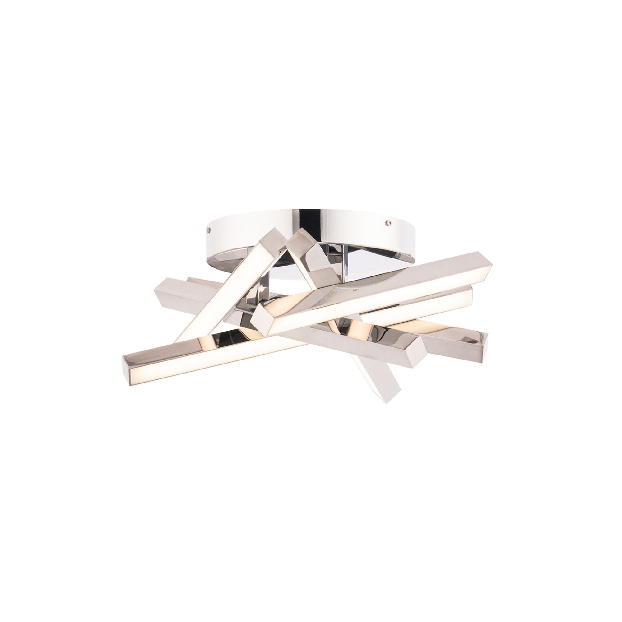 Parallax 15 in. LED Ceiling Flush Mount Light 3000K Chrome Finish