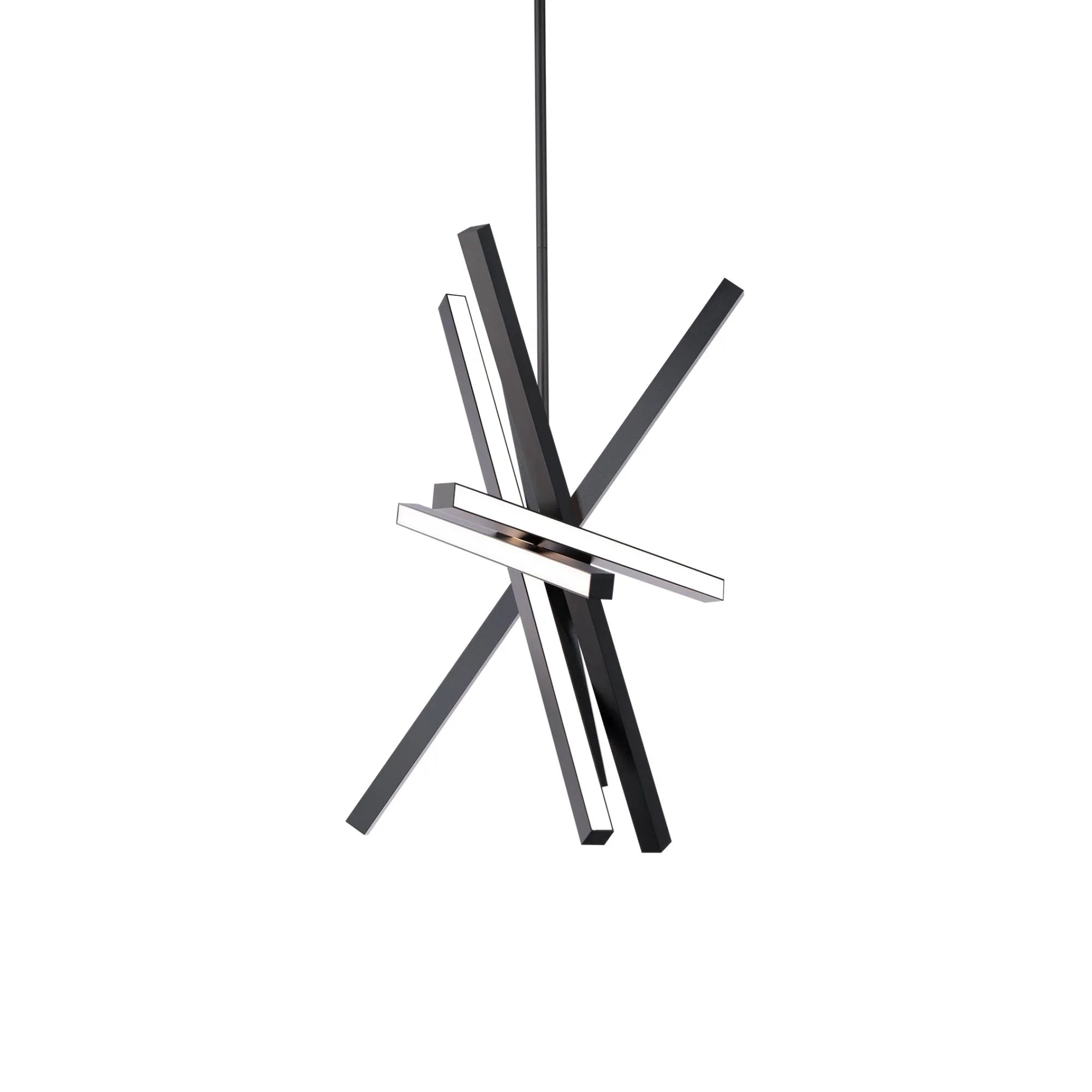 Parallax 28" LED Chandelier, Black Finish - Bees Lighting