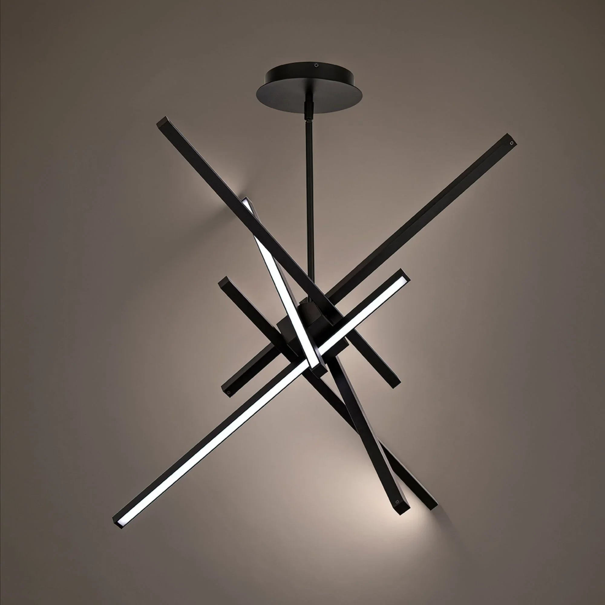 Parallax 39" LED Pendant, Black Finish - Bees Lighting
