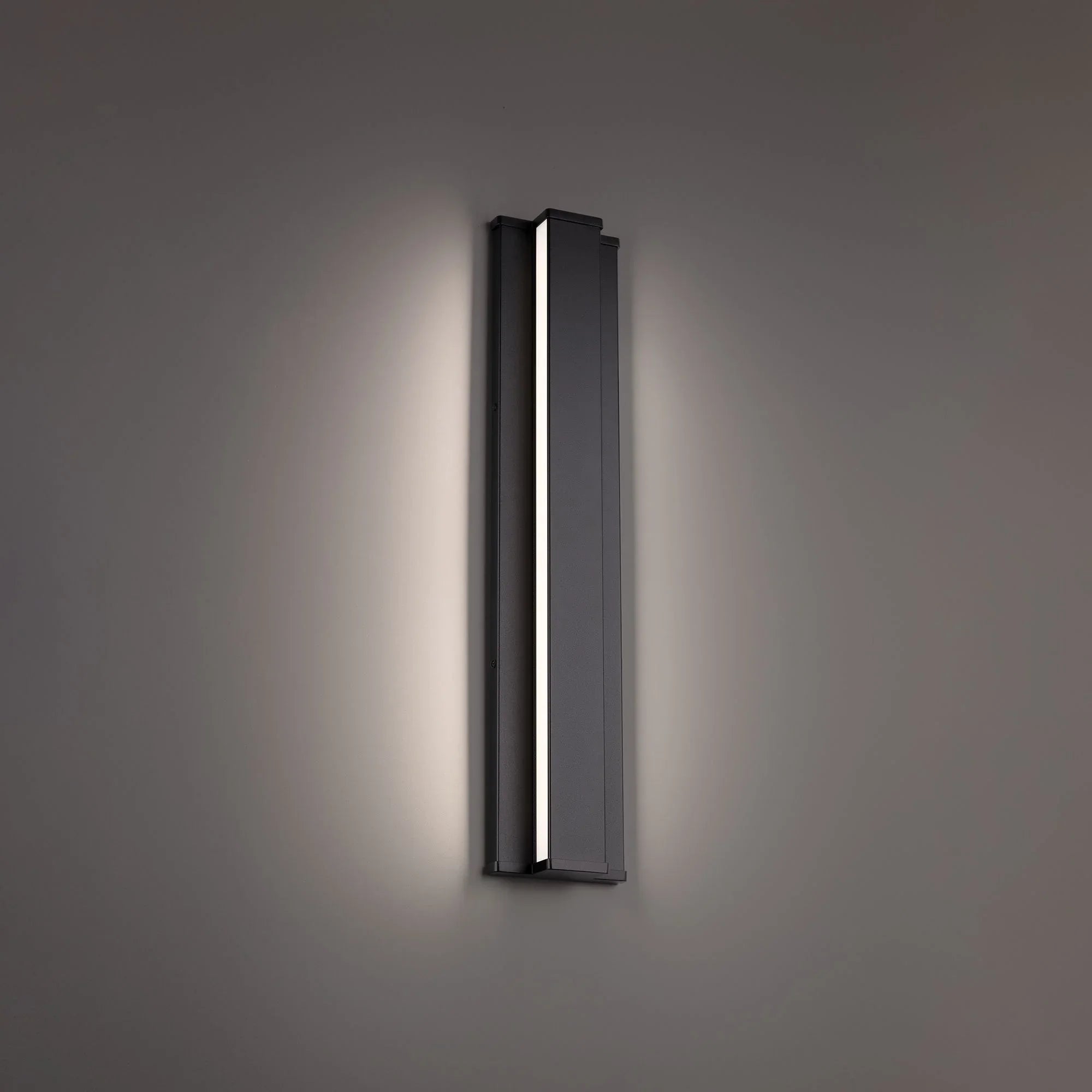 Revels 24" LED Outdoor Wall Sconce, 3CCT, Black Finish - Bees Lighting