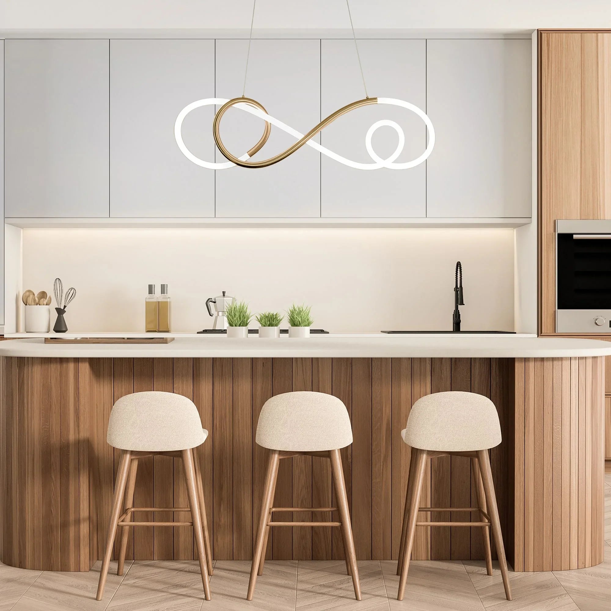 Solo 48" LED Pendant, Aged Brass Finish - Bees Lighting