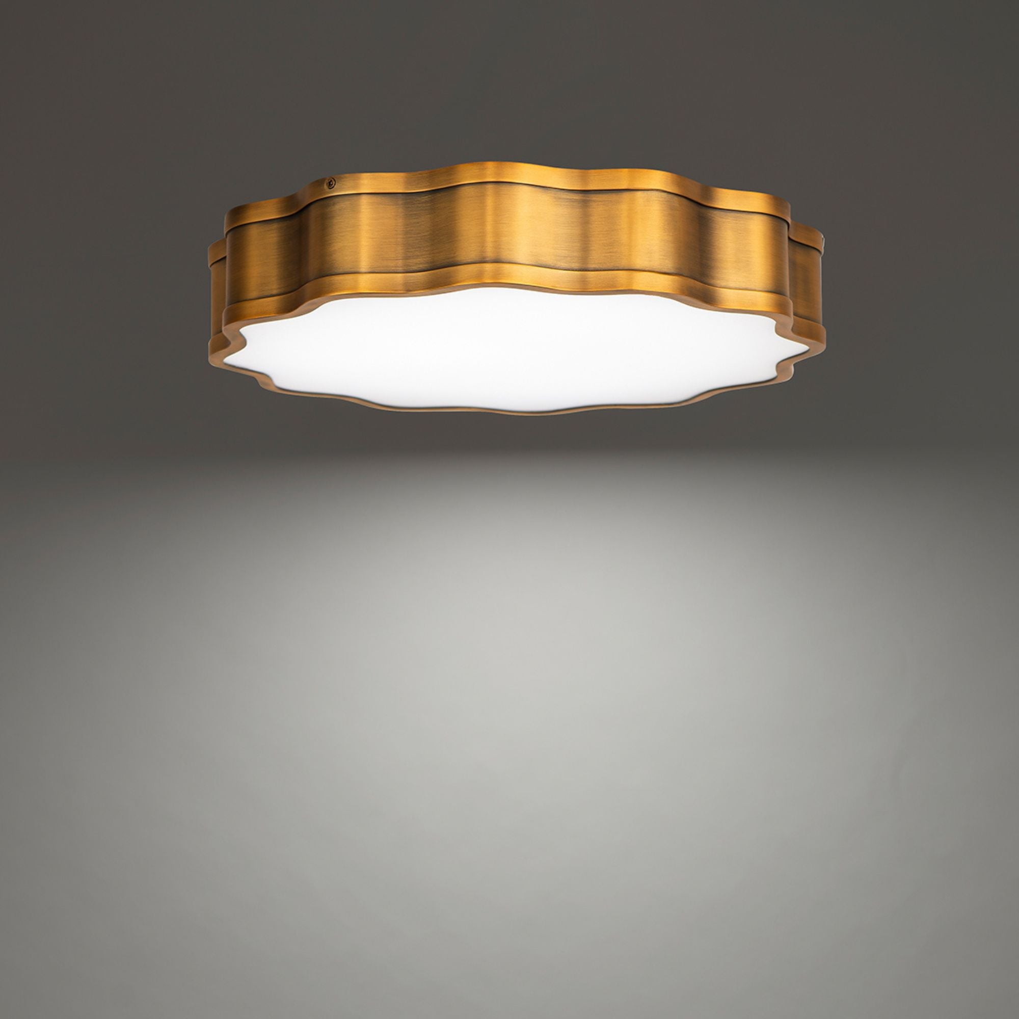 Vaughan 16 in. LED Flush Mount Light Brass Finish