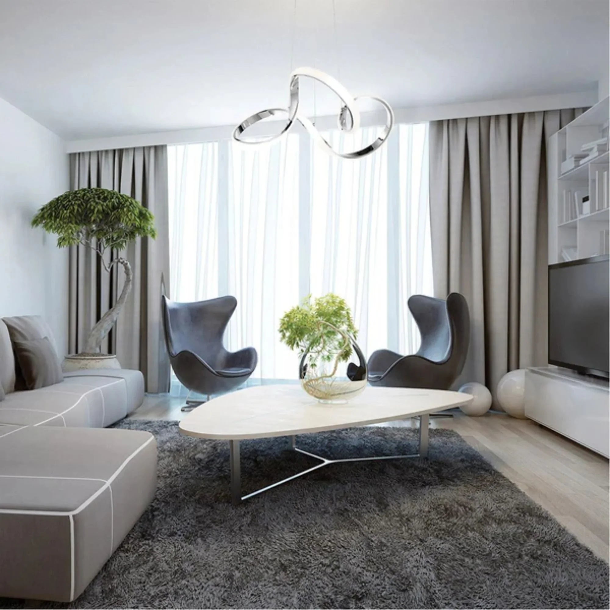 Vornado 23" LED Pendant, Chrome Finish - Bees Lighting