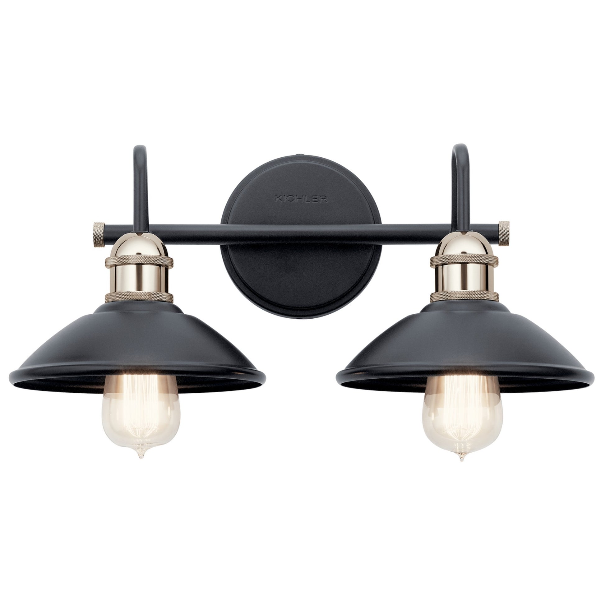 Clyde 17" 2-Light Bath Vanity Light, Black Finish - Bees Lighting