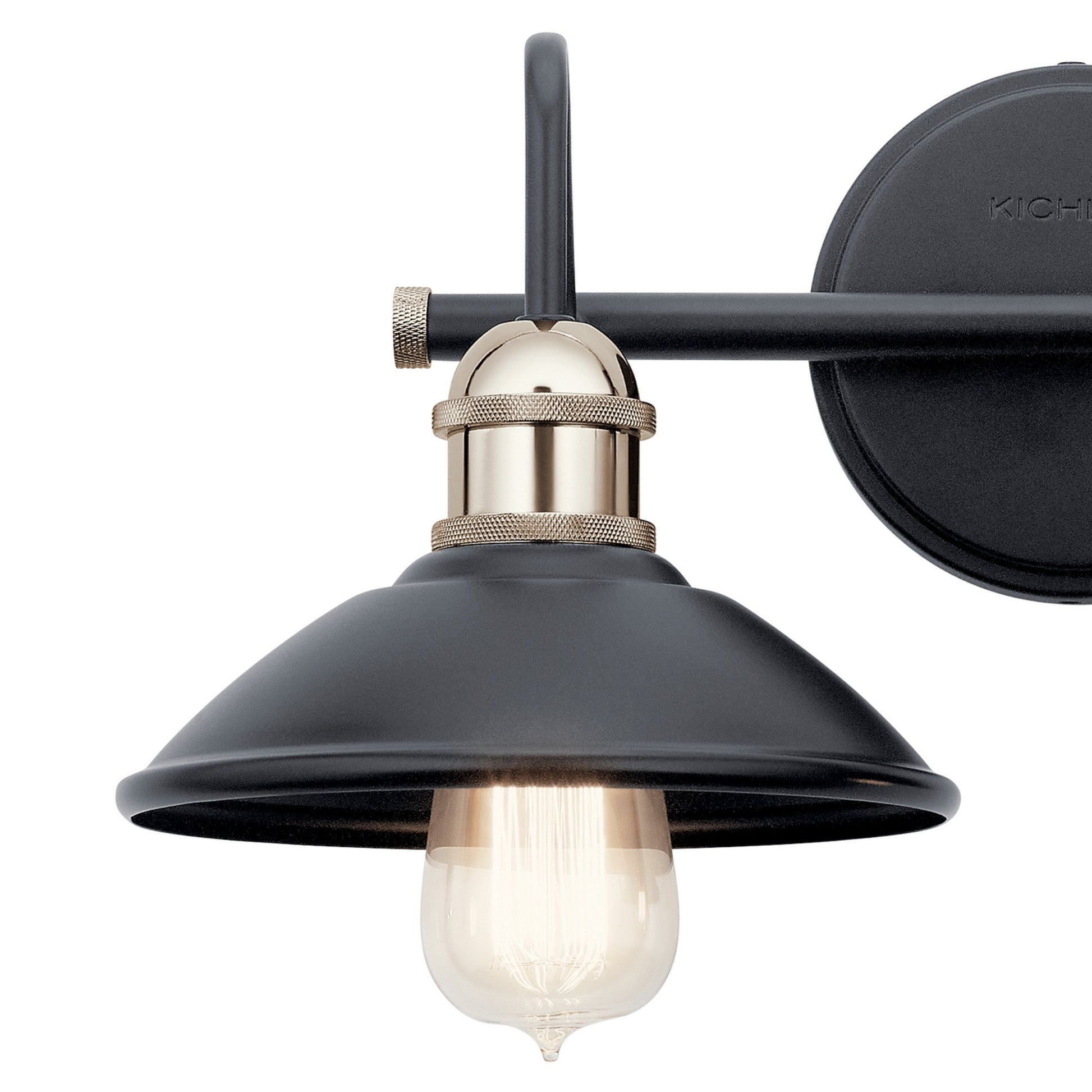 Clyde 17" 2-Light Bath Vanity Light, Black Finish - Bees Lighting