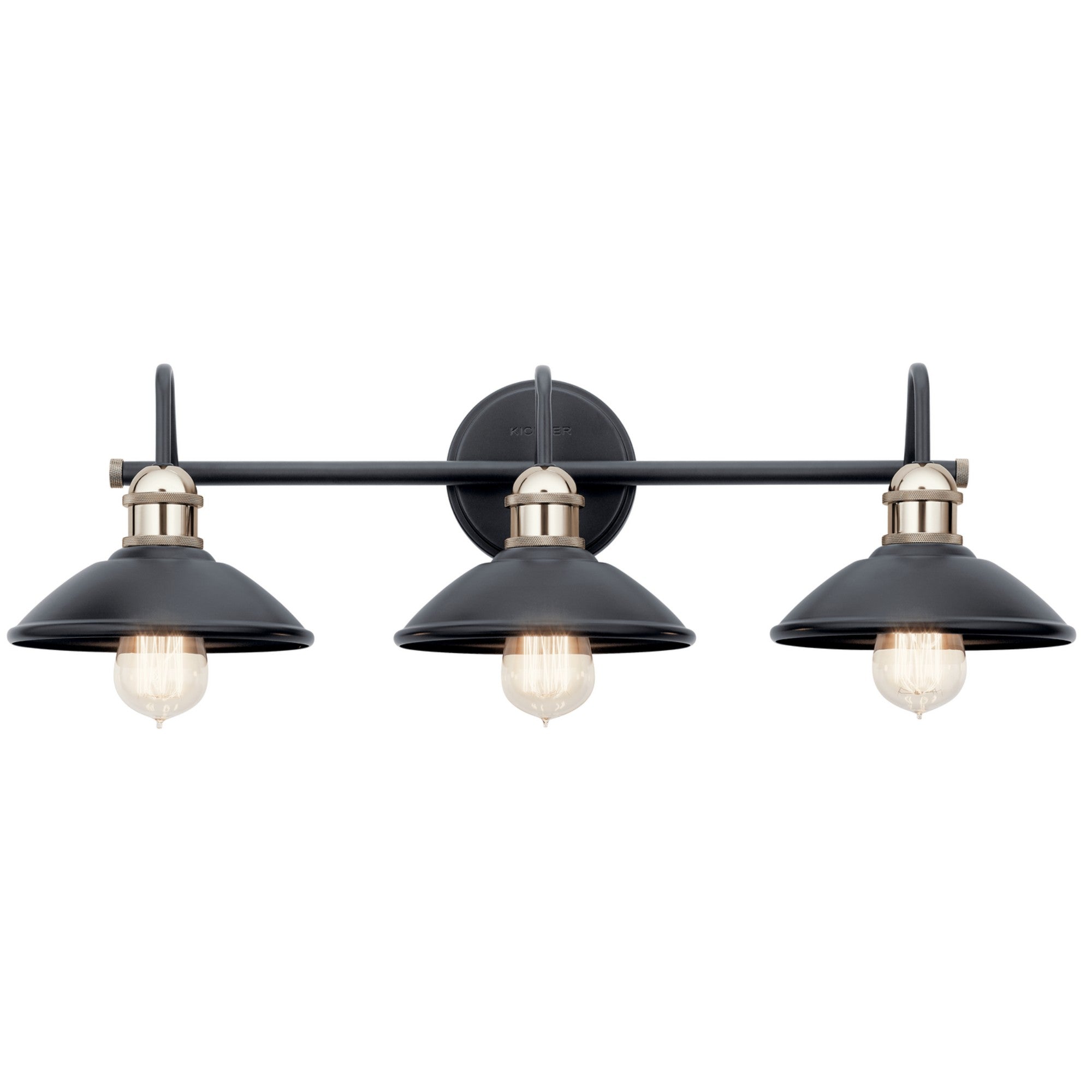 Clyde 26" 3-Light Bath Vanity Light, Black Finish - Bees Lighting