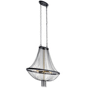 Alexia 36" 6-Light Foyer Chandelier, Textured Black Finish - Bees Lighting