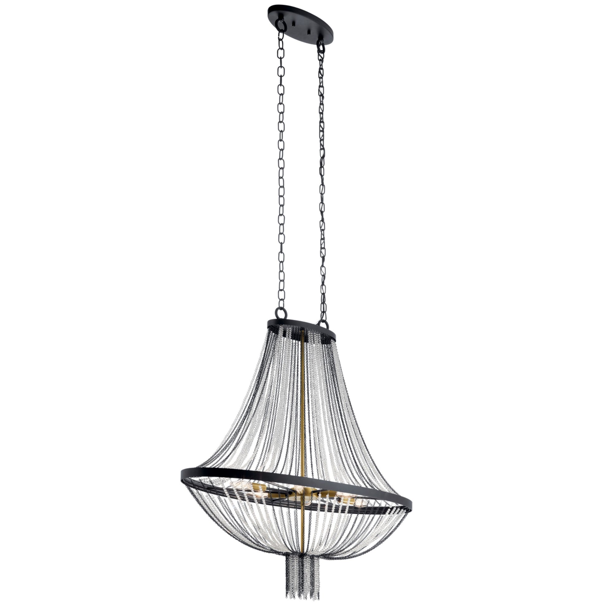 Alexia 36" 6-Light Foyer Chandelier, Textured Black Finish - Bees Lighting