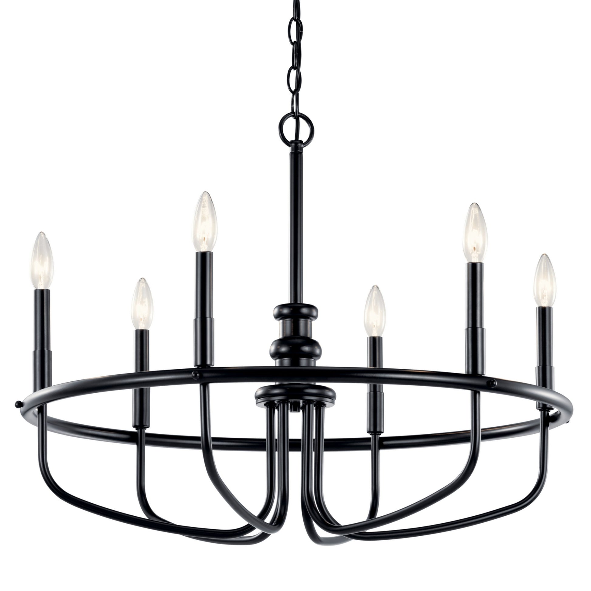 Capitol Hill 29" 6-Light Chandelier, Black Finish - Bees Lighting