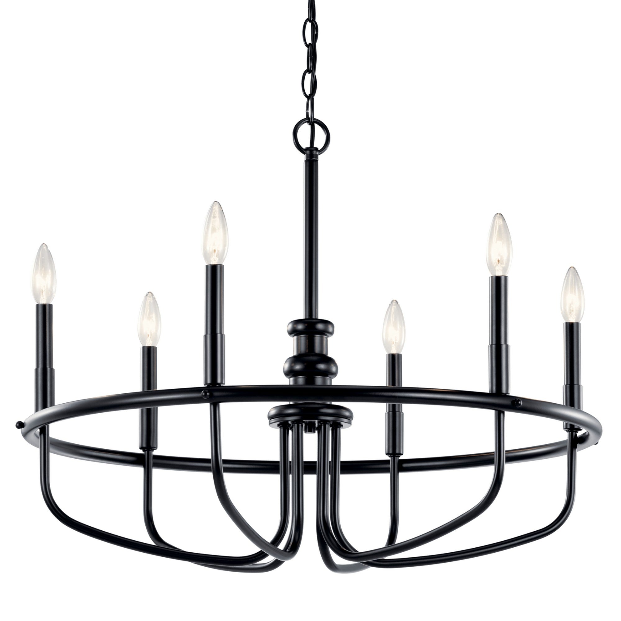 Capitol Hill 29" 6-Light Chandelier, Black Finish - Bees Lighting