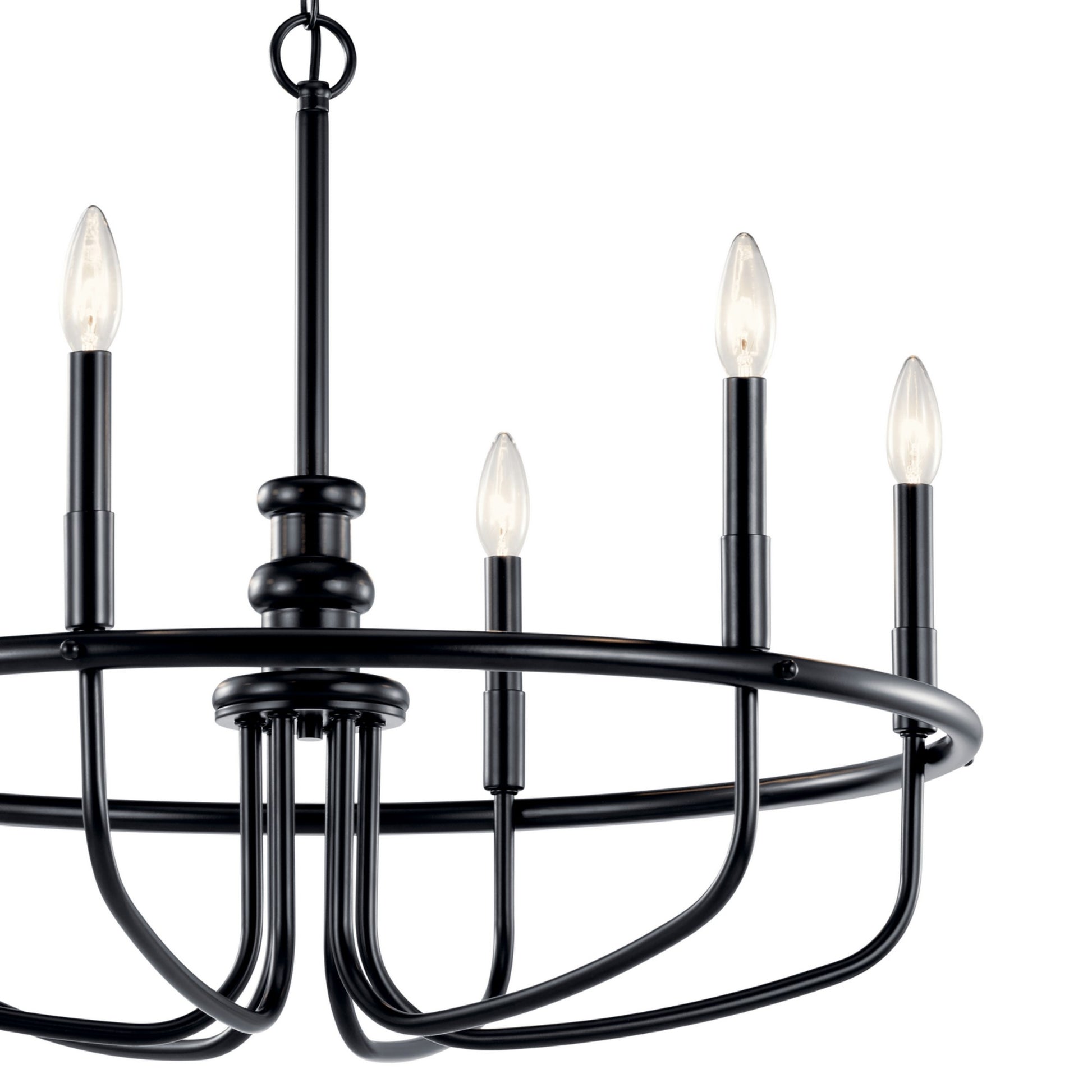 Capitol Hill 29" 6-Light Chandelier, Black Finish - Bees Lighting