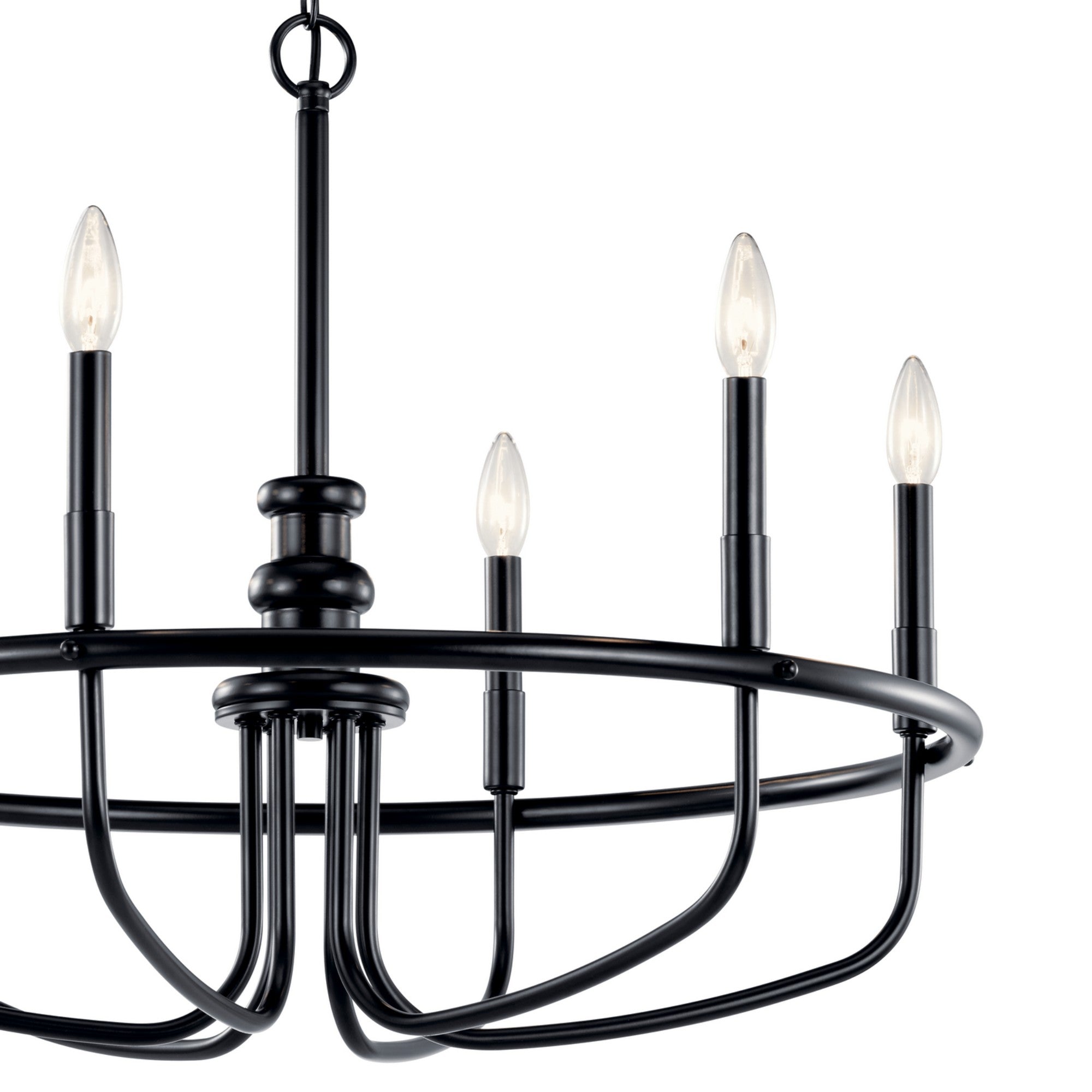 Capitol Hill 29" 6-Light Chandelier, Black Finish - Bees Lighting