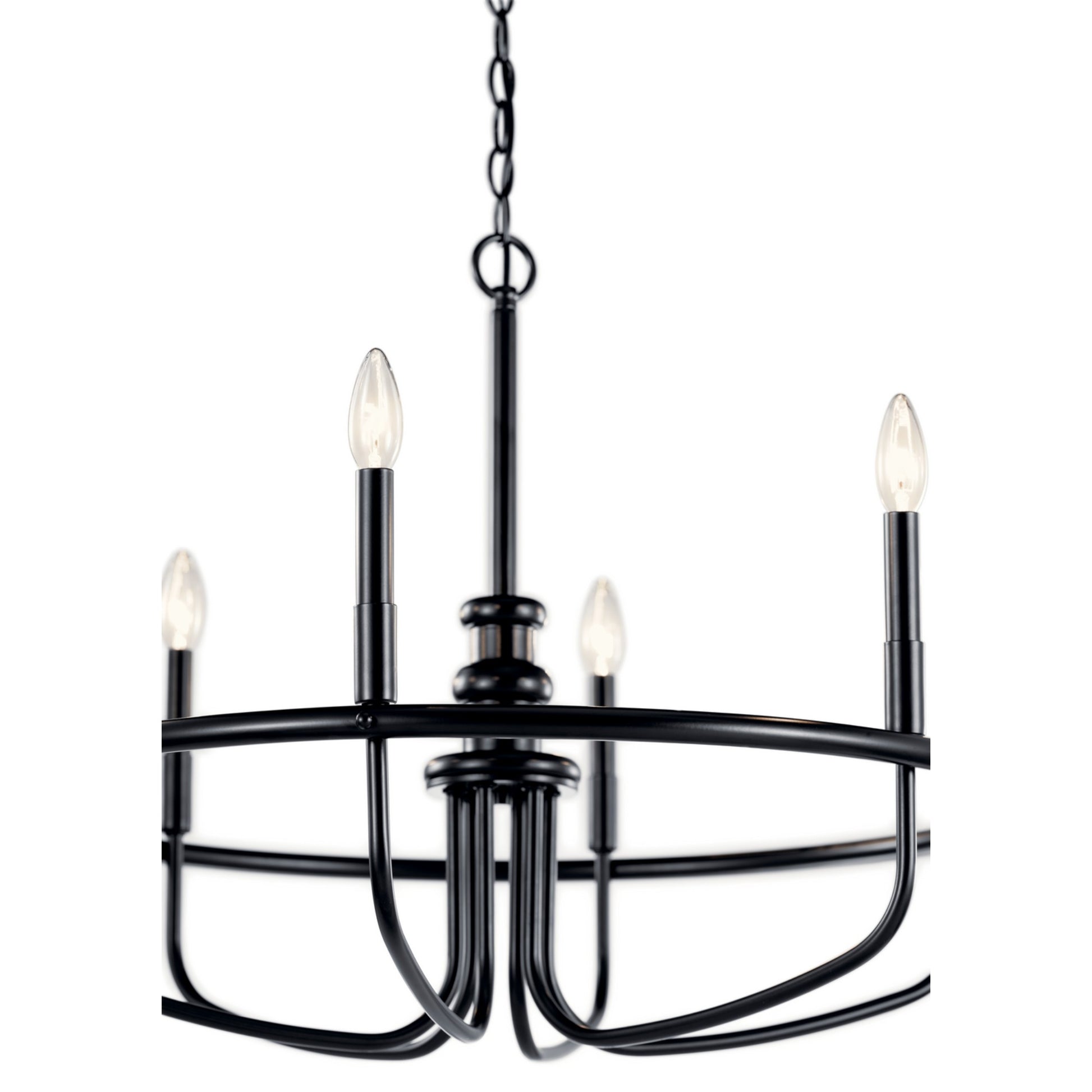 Capitol Hill 29" 6-Light Chandelier, Black Finish - Bees Lighting