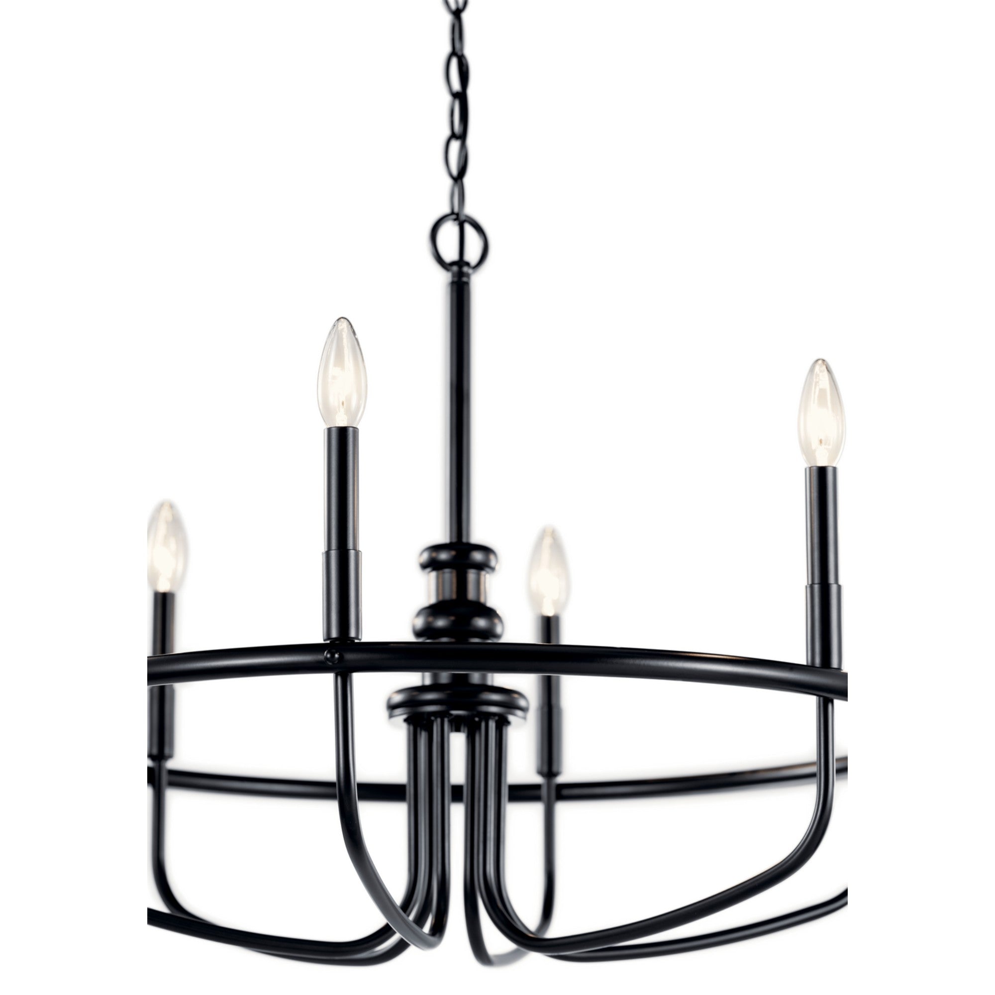 Capitol Hill 29" 6-Light Chandelier, Black Finish - Bees Lighting