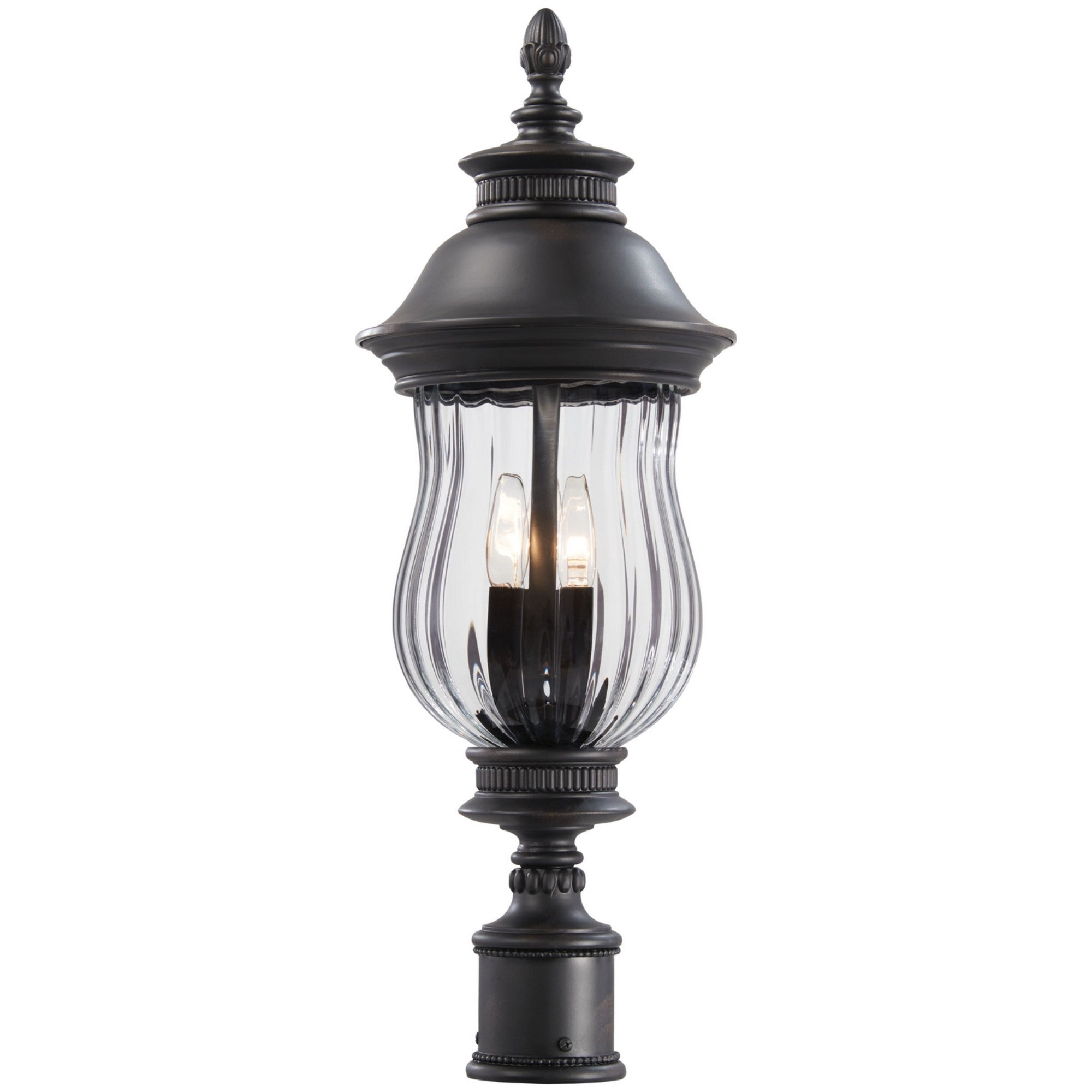 Newport 28" 3-Light Outdoor Post Mount, Heritage Finish - Bees Lighting