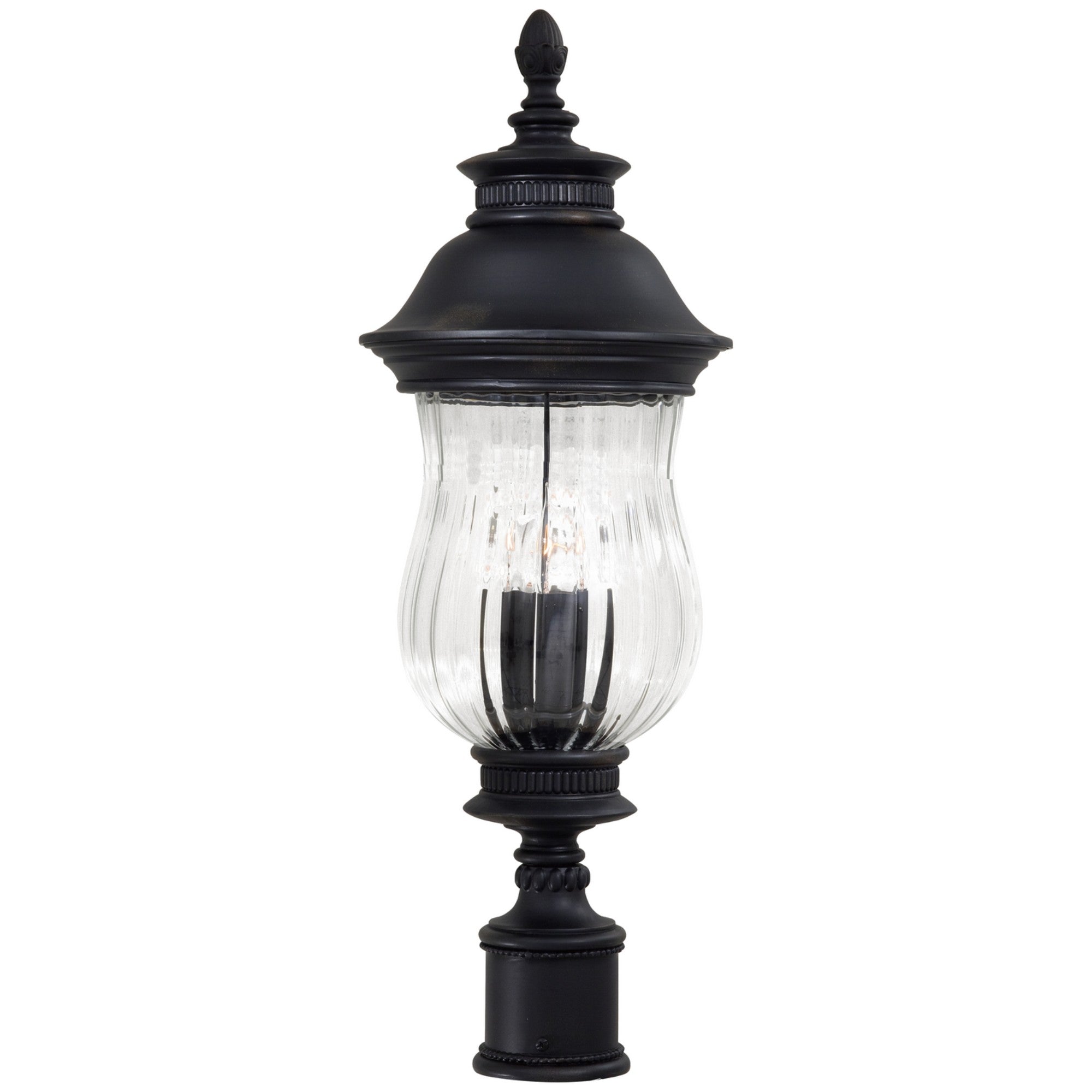 Newport 28" 3-Light Outdoor Post Mount, Heritage Finish - Bees Lighting