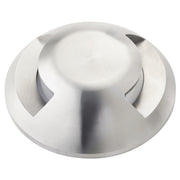 Stainless steel landscape LED light housing with circular recessed top
