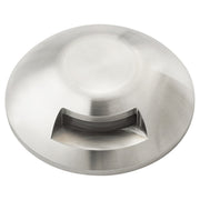 Stainless steel landscape LED light well with slotted opening, round flush mount