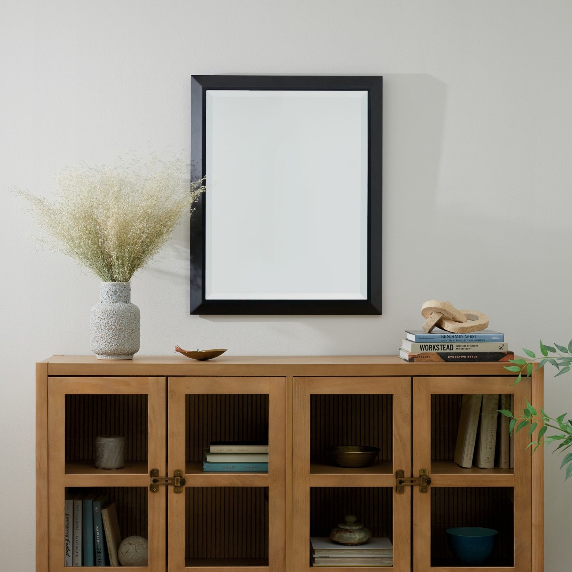 Classic 30" x 24" Wall Mirror, Black finish - Bees Lighting