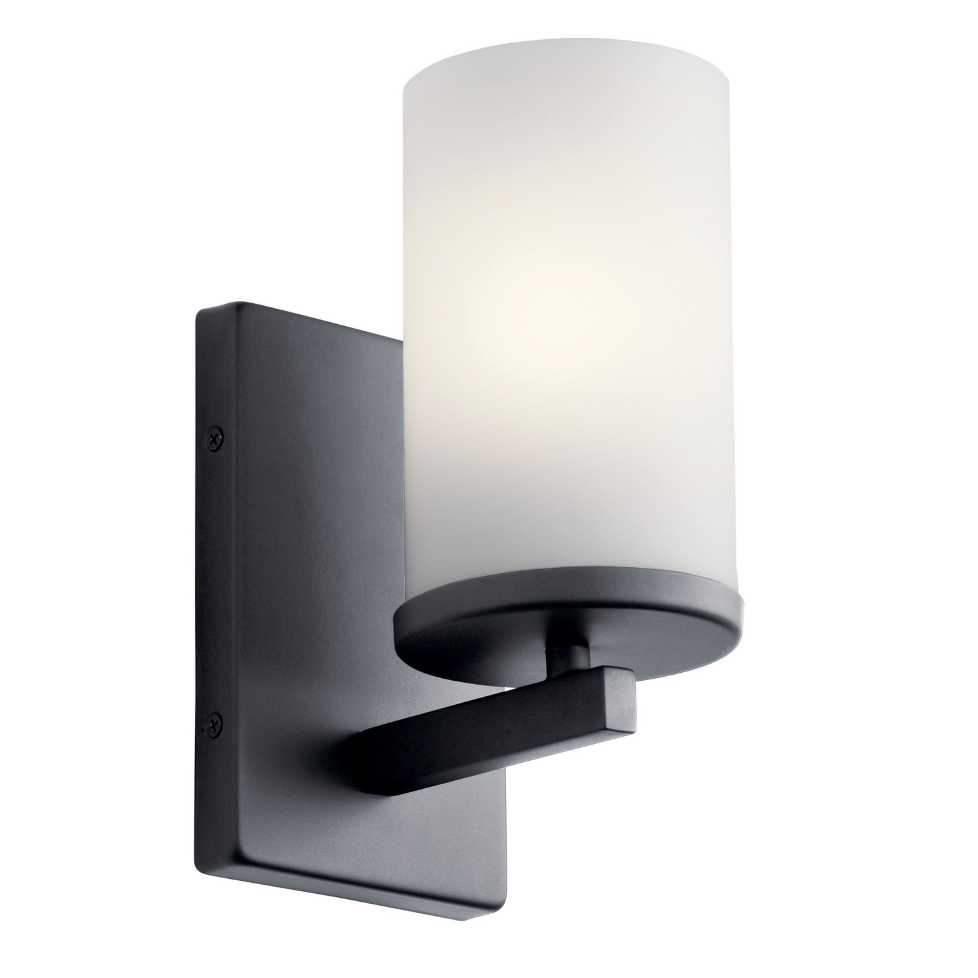 Crosby 5" Wall Sconce, Black Finish, Opal Glass - Bees Lighting