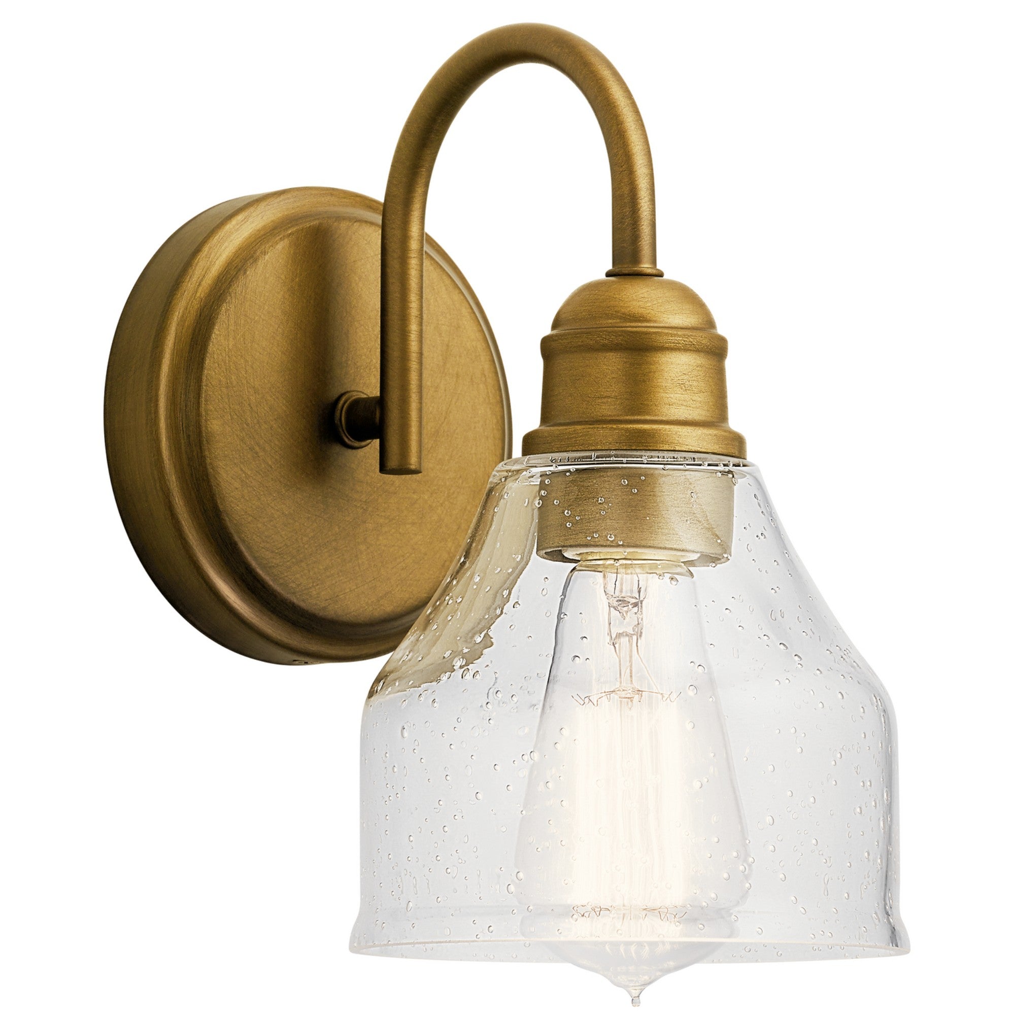 Avery 10" Wall Sconce, Natural Brass Finish - Bees Lighting