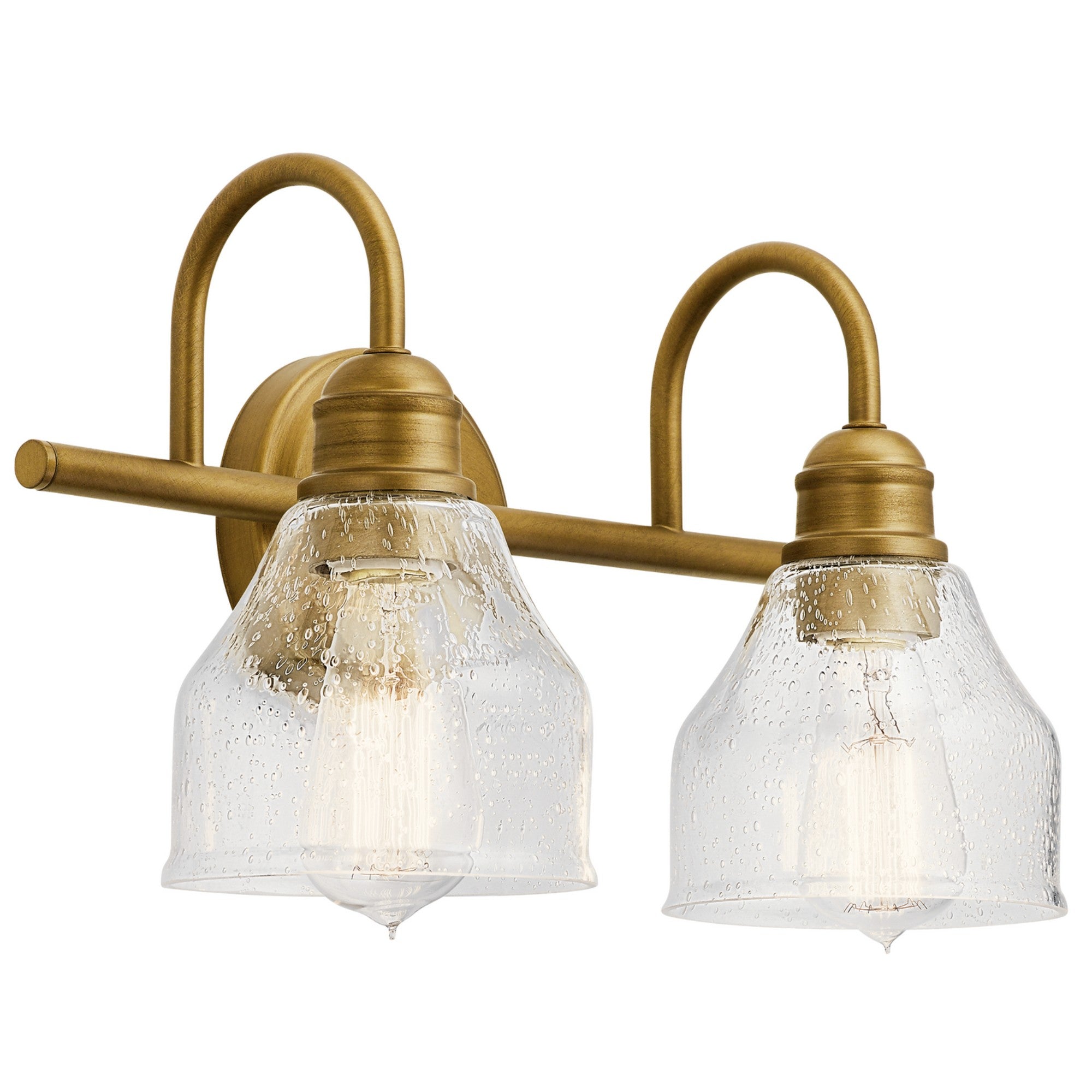 Avery 15" 2-Light Bath Vanity Light, Natural Brass Finish - Bees Lighting