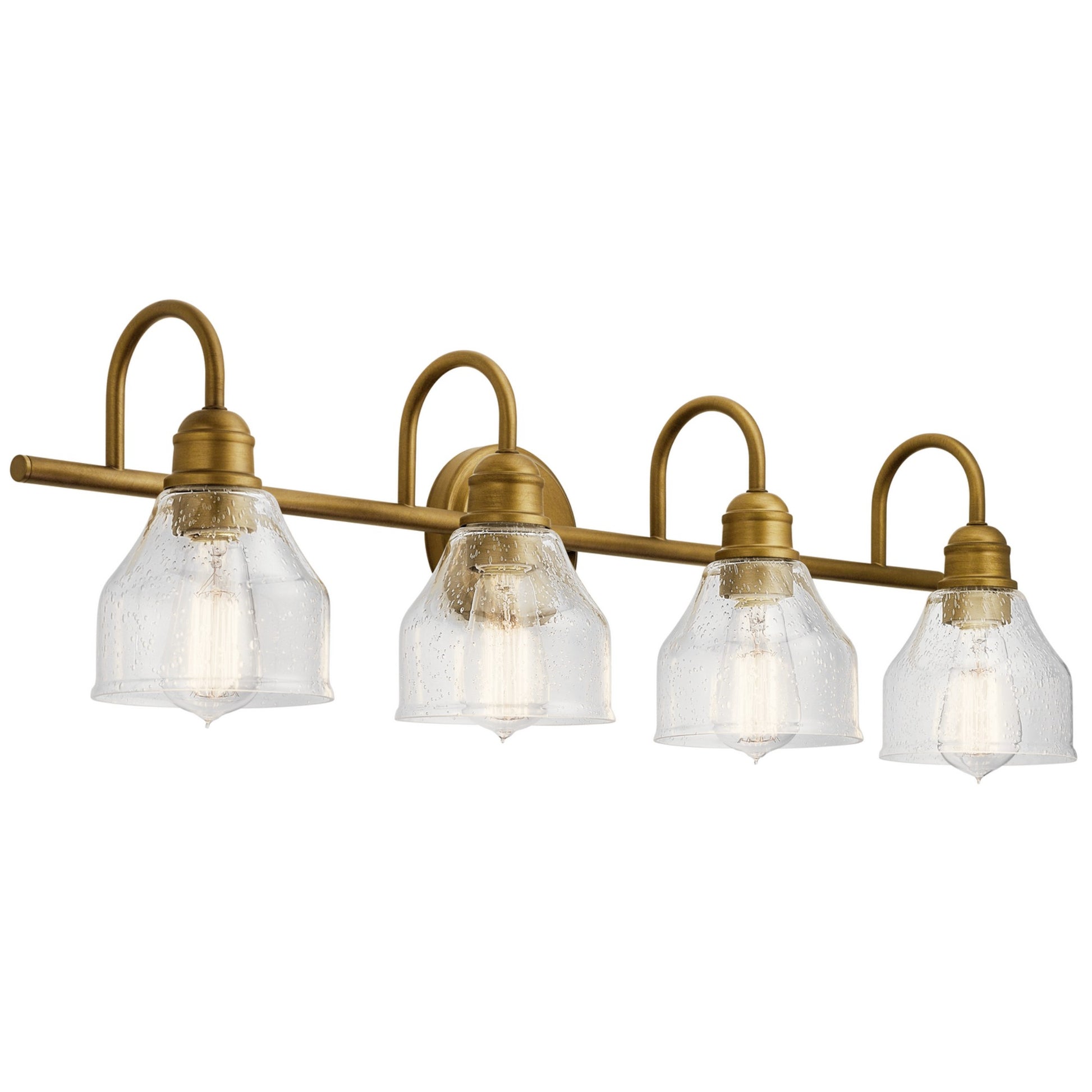 Avery 34" 4-Light Bath Vanity Light, Natural Brass Finish - Bees Lighting