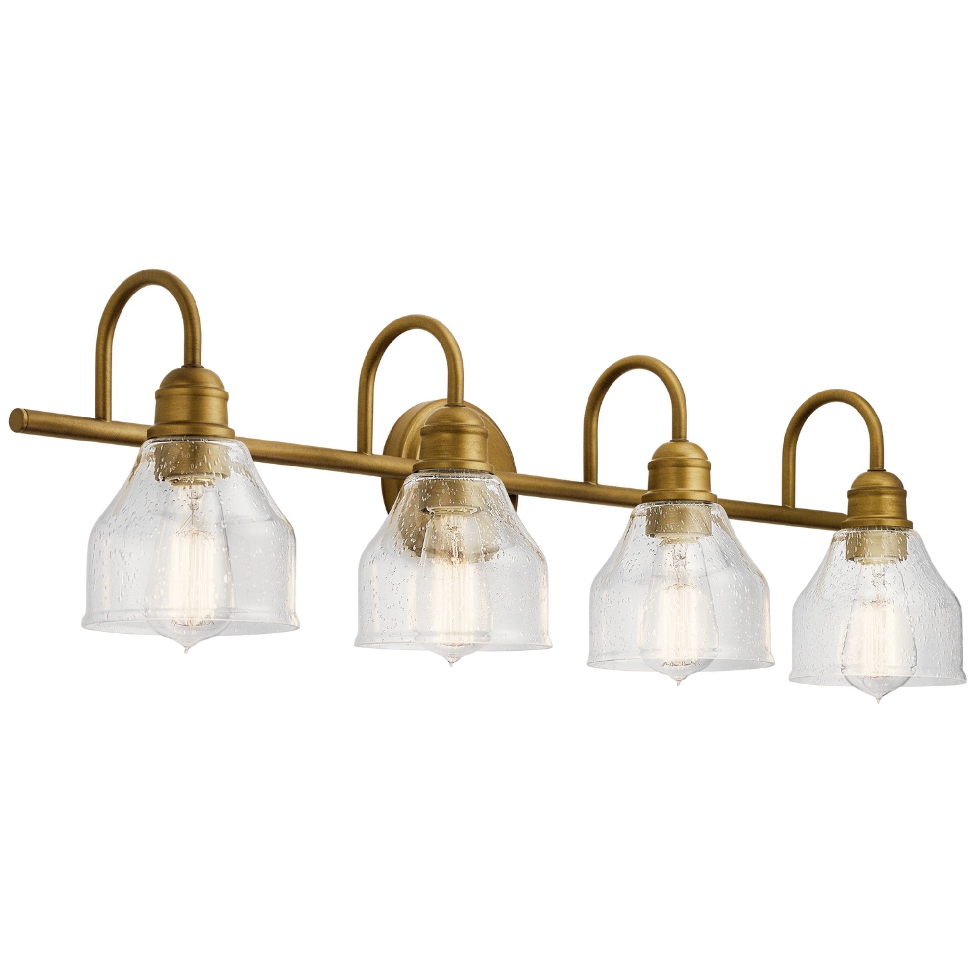 Avery 34" 4-Light Bath Vanity Light, Natural Brass Finish - Bees Lighting