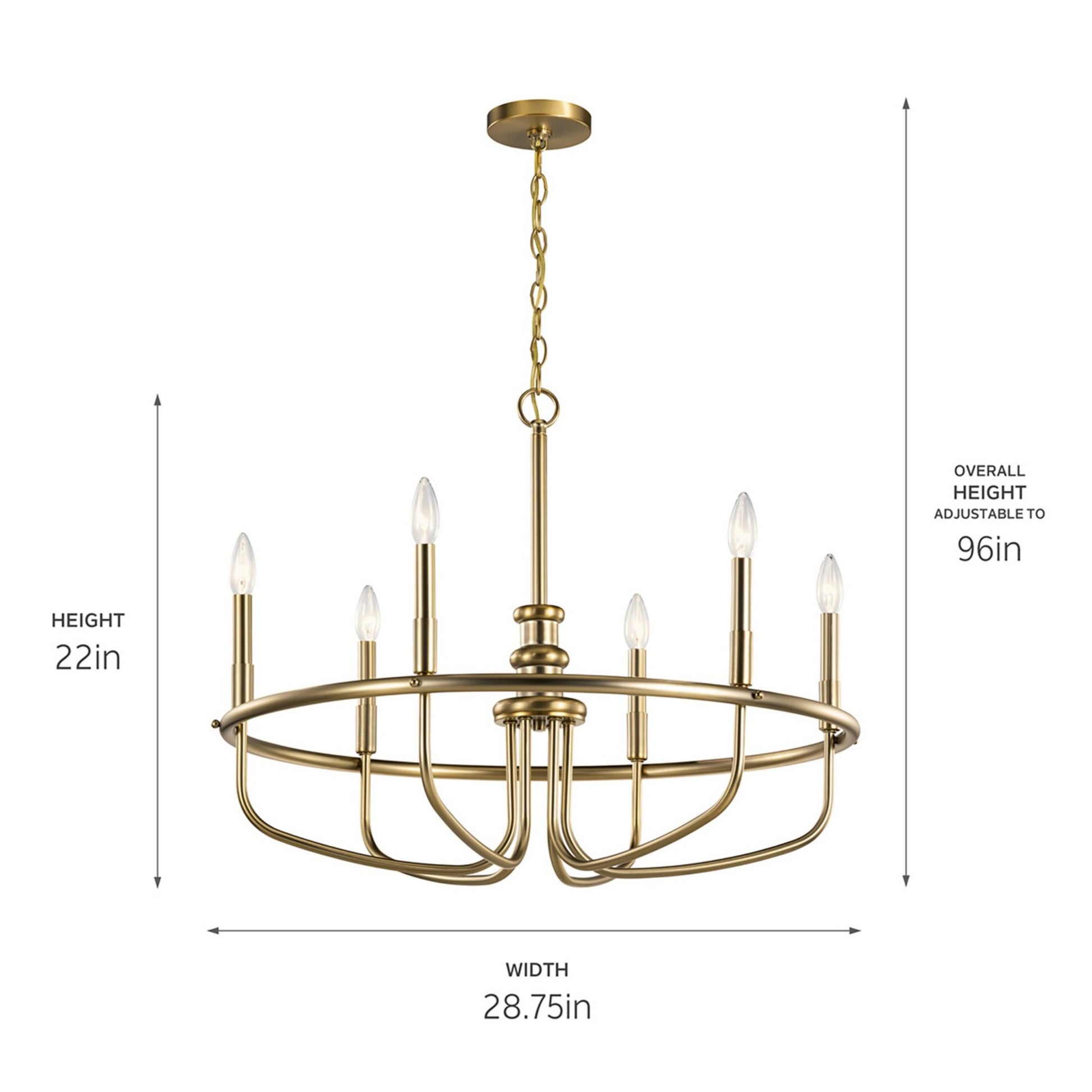 Capitol Hill 29" 6-Light Chandelier, Classic Bronze Finish - Bees Lighting