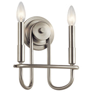 Capitol Hill 10" 2-Light Wall Sconce, Brushed Nickel Finish - Bees Lighting