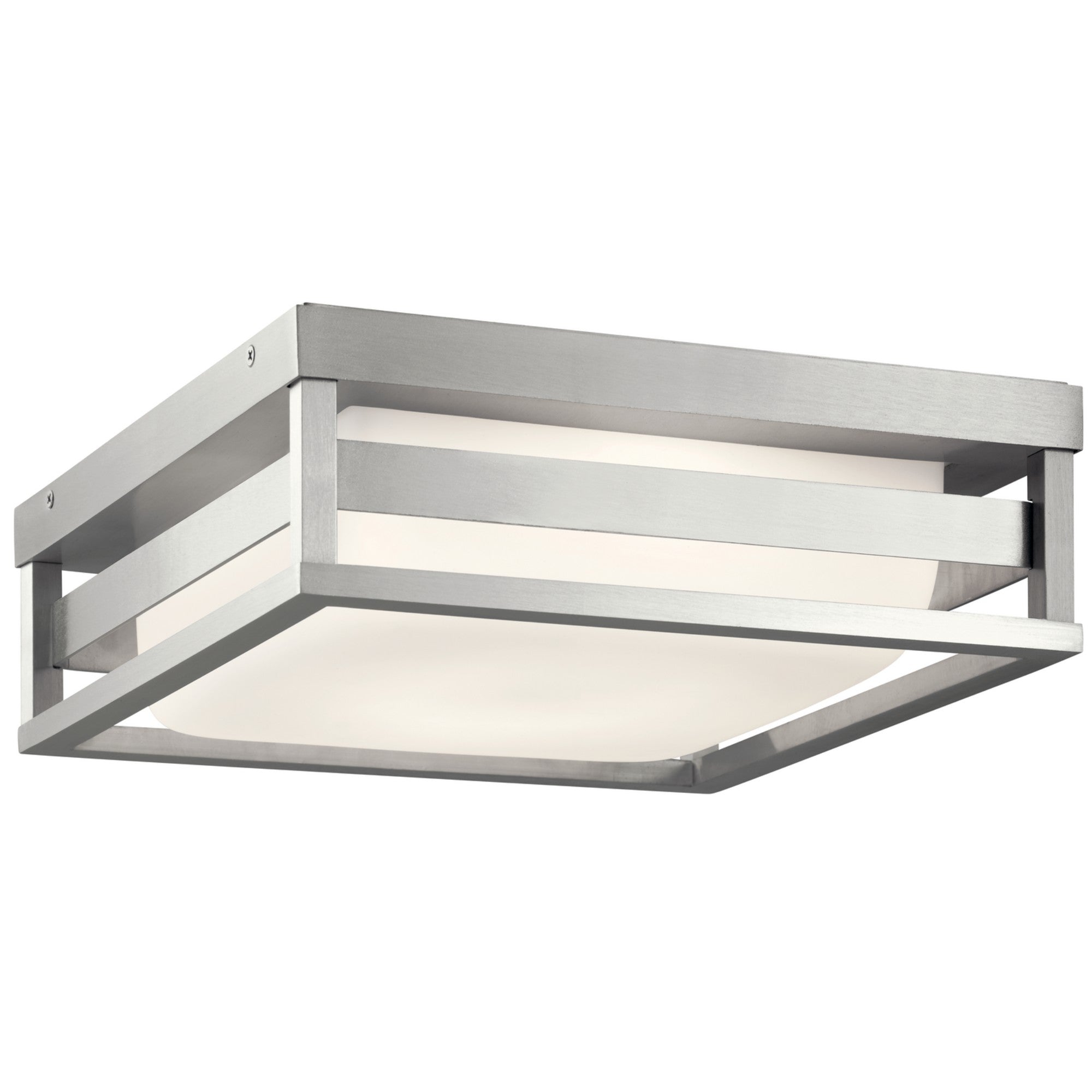 Ryler 12" LED Outdoor Ceiling Light, Brushed Aluminum Finish - Bees Lighting