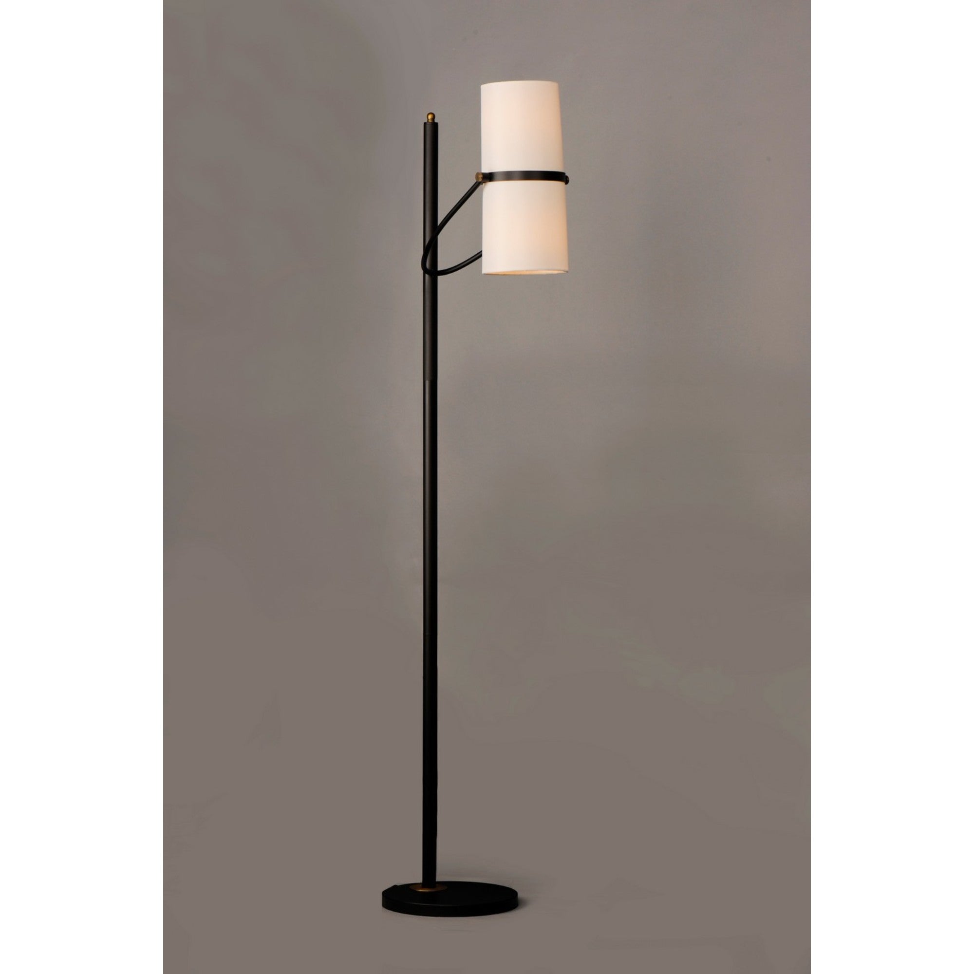 Oscar 70" 2-Light Floor Lamp, Bronze / Antique Brass Finish - Bees Lighting