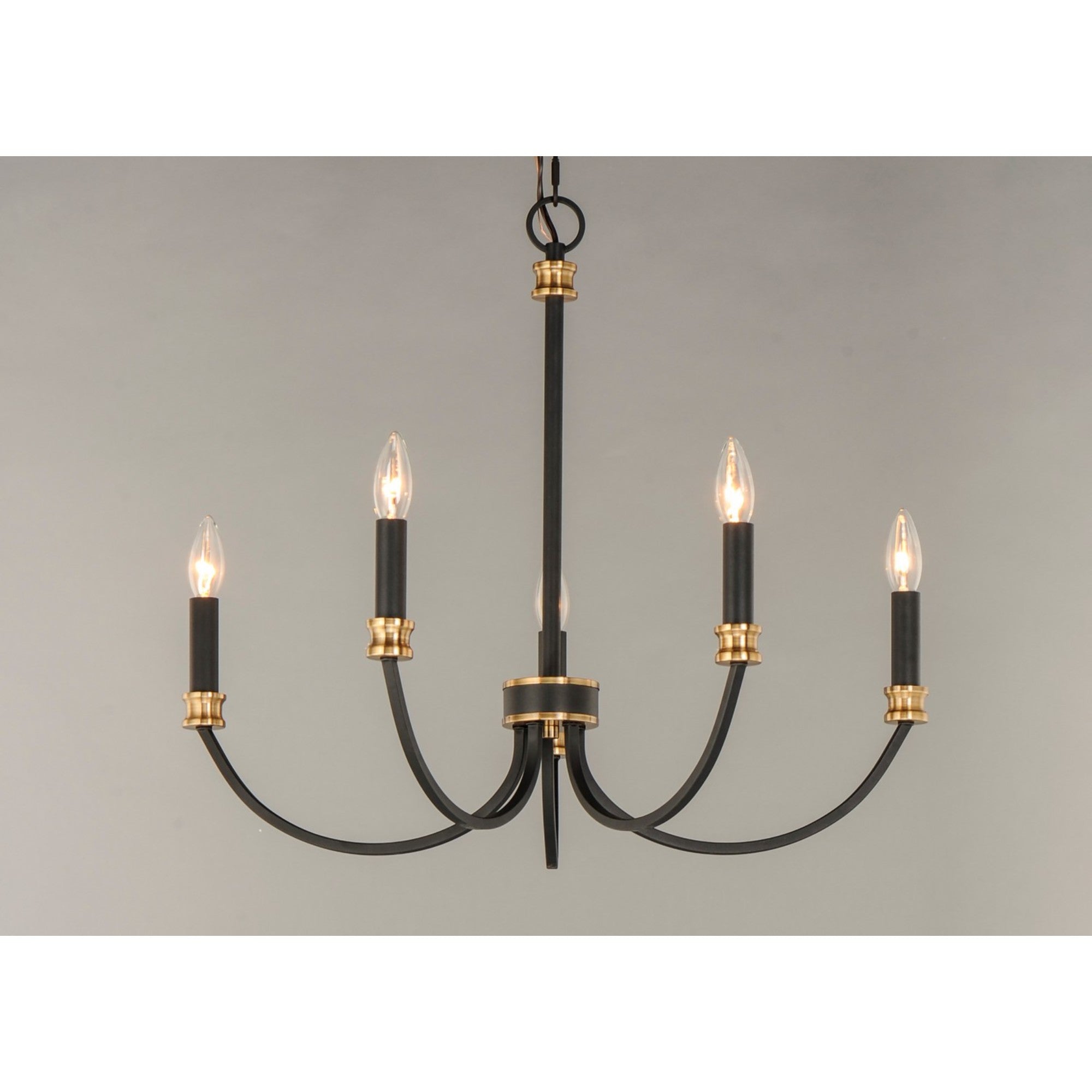 Charlton 26" 5 Lights Chandelier, Black Finish - Bees Lighting