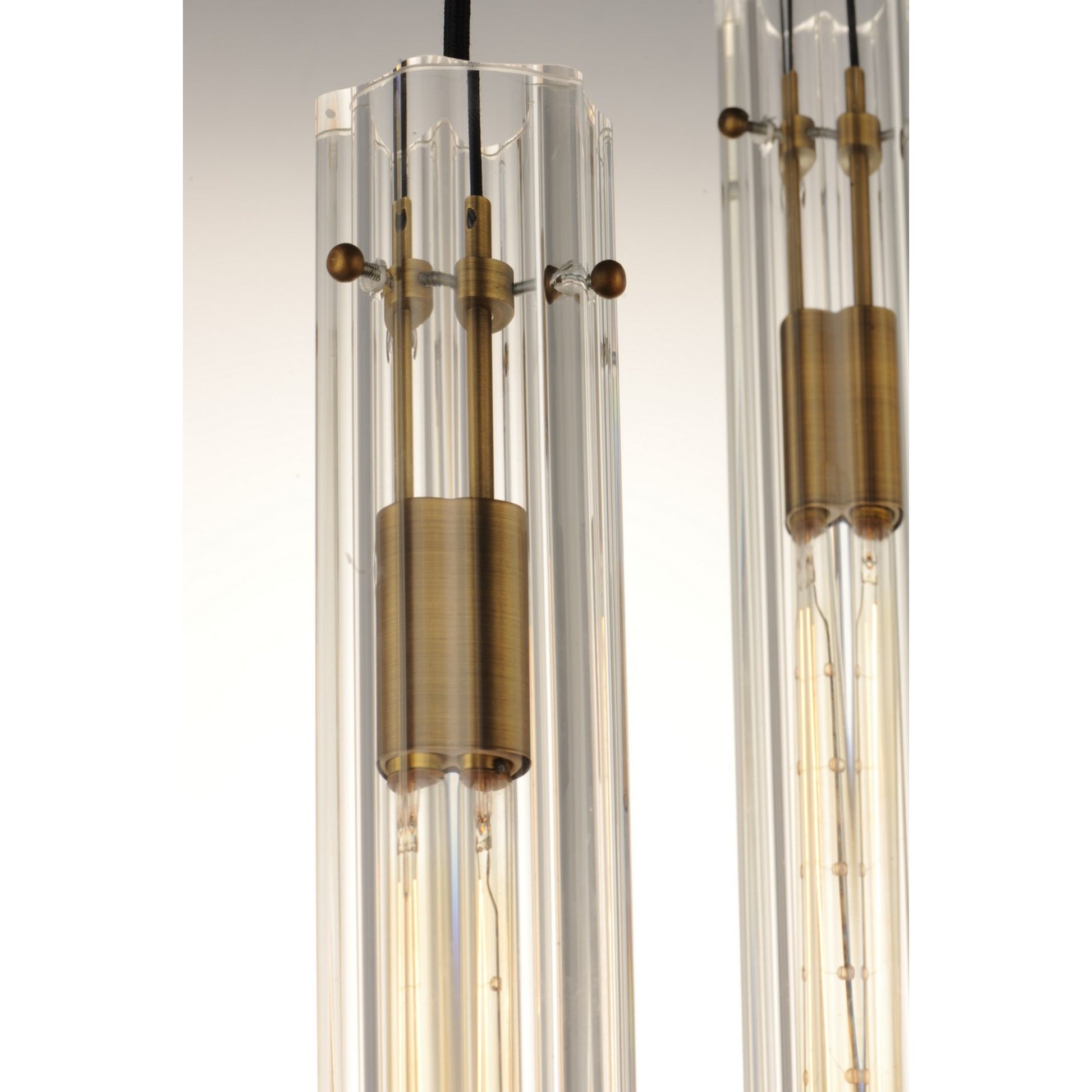 Flambeau 19" 3-Light Chandelier, Black & Antique Brass Finish - Bees Lighting