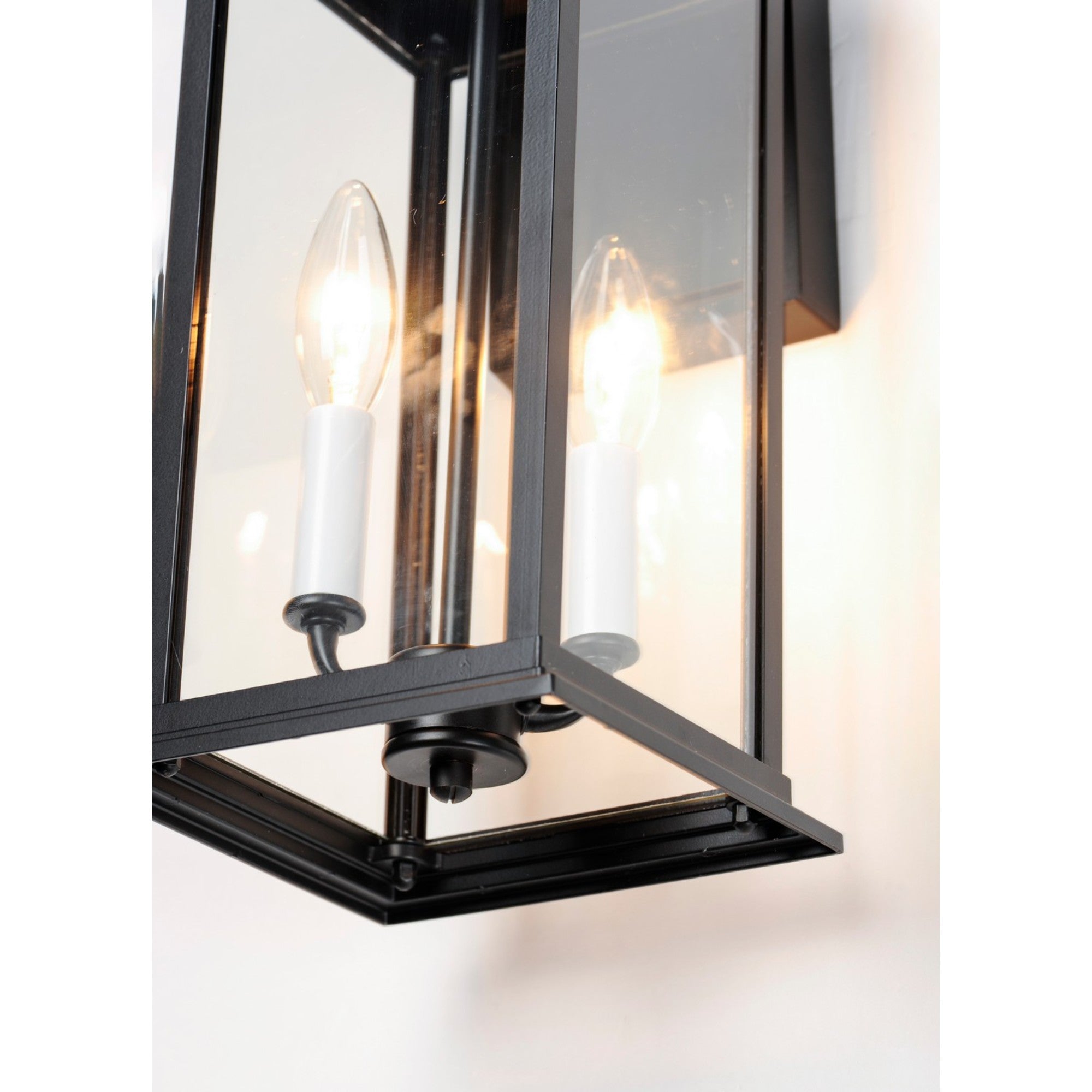 Vicksburg 20" 2-Light Outdoor Wall Lantern, Black Finish - Bees Lighting