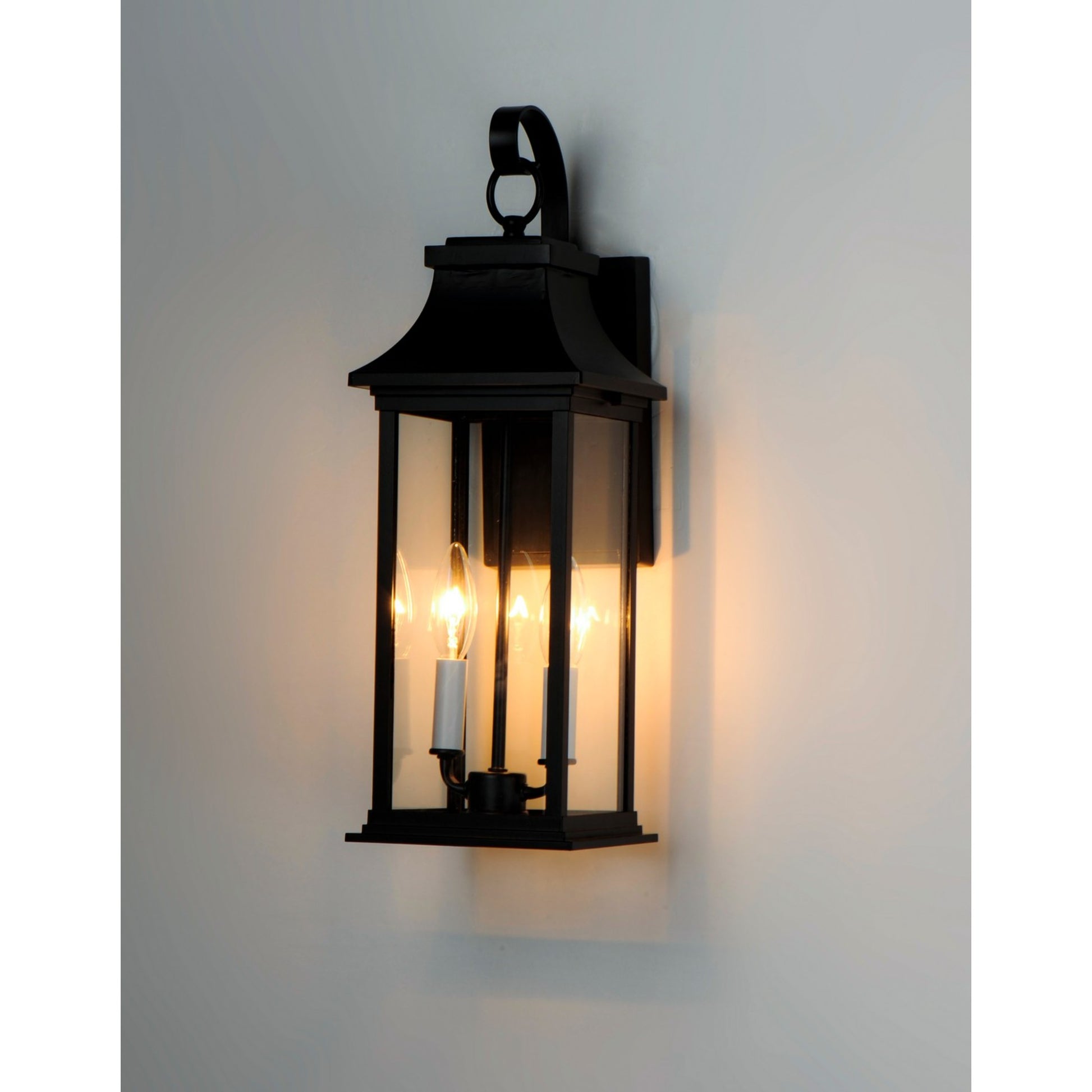 Vicksburg 20" 2-Light Outdoor Wall Lantern, Black Finish - Bees Lighting