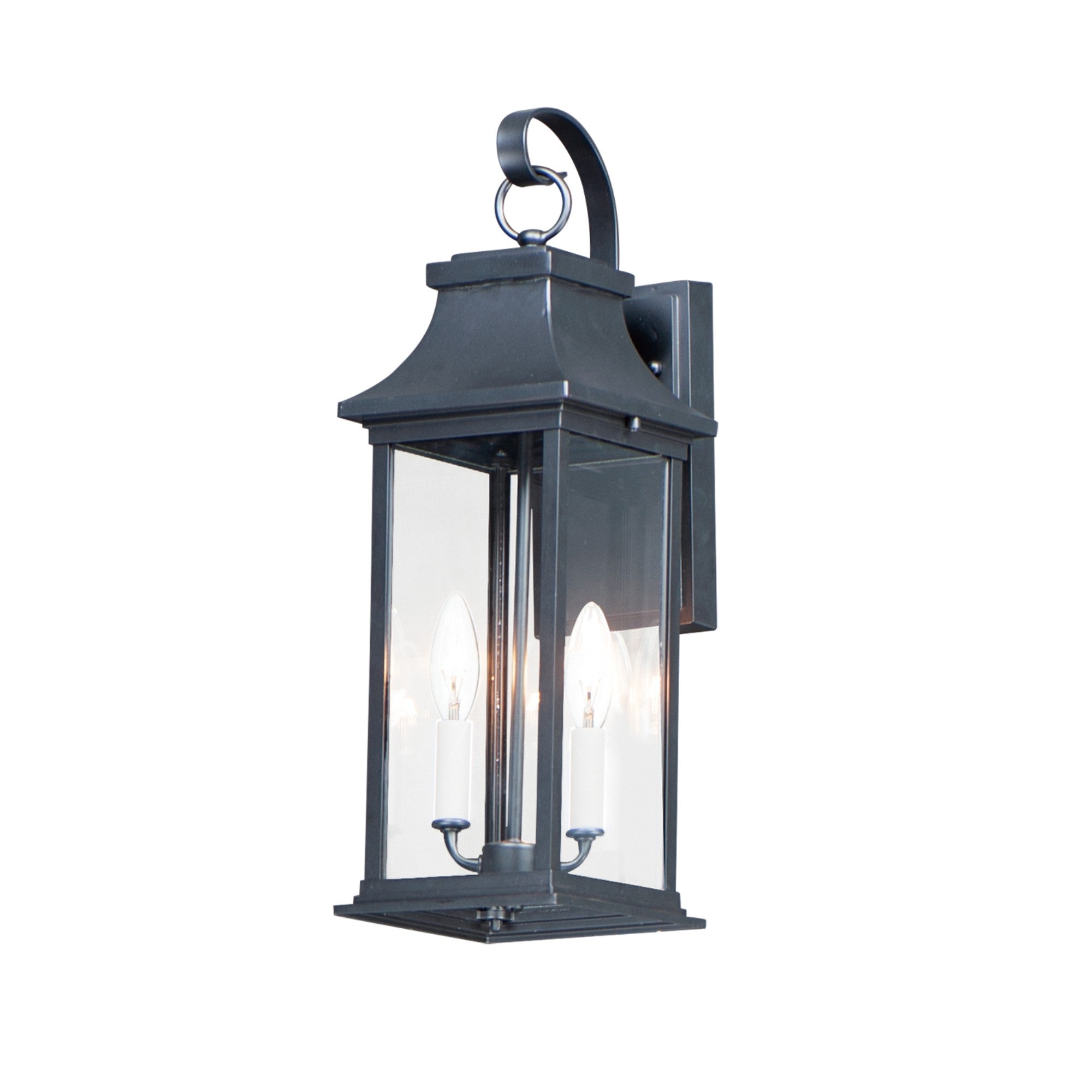 Vicksburg 20" 2-Light Outdoor Wall Lantern, Black Finish - Bees Lighting