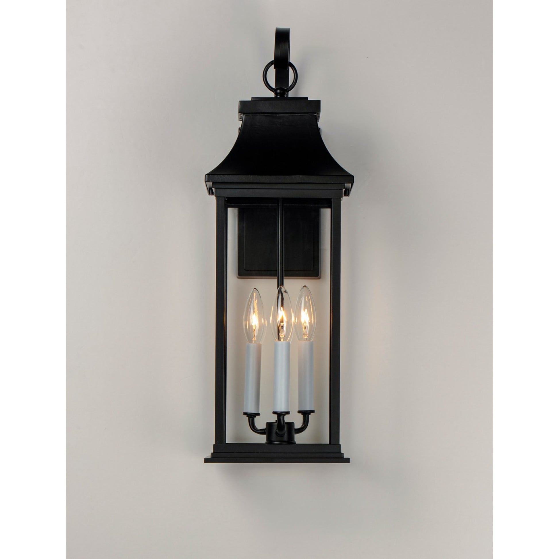 Vicksburg 24" 3-Light Outdoor Wall Lantern, Black Finish - Bees Lighting
