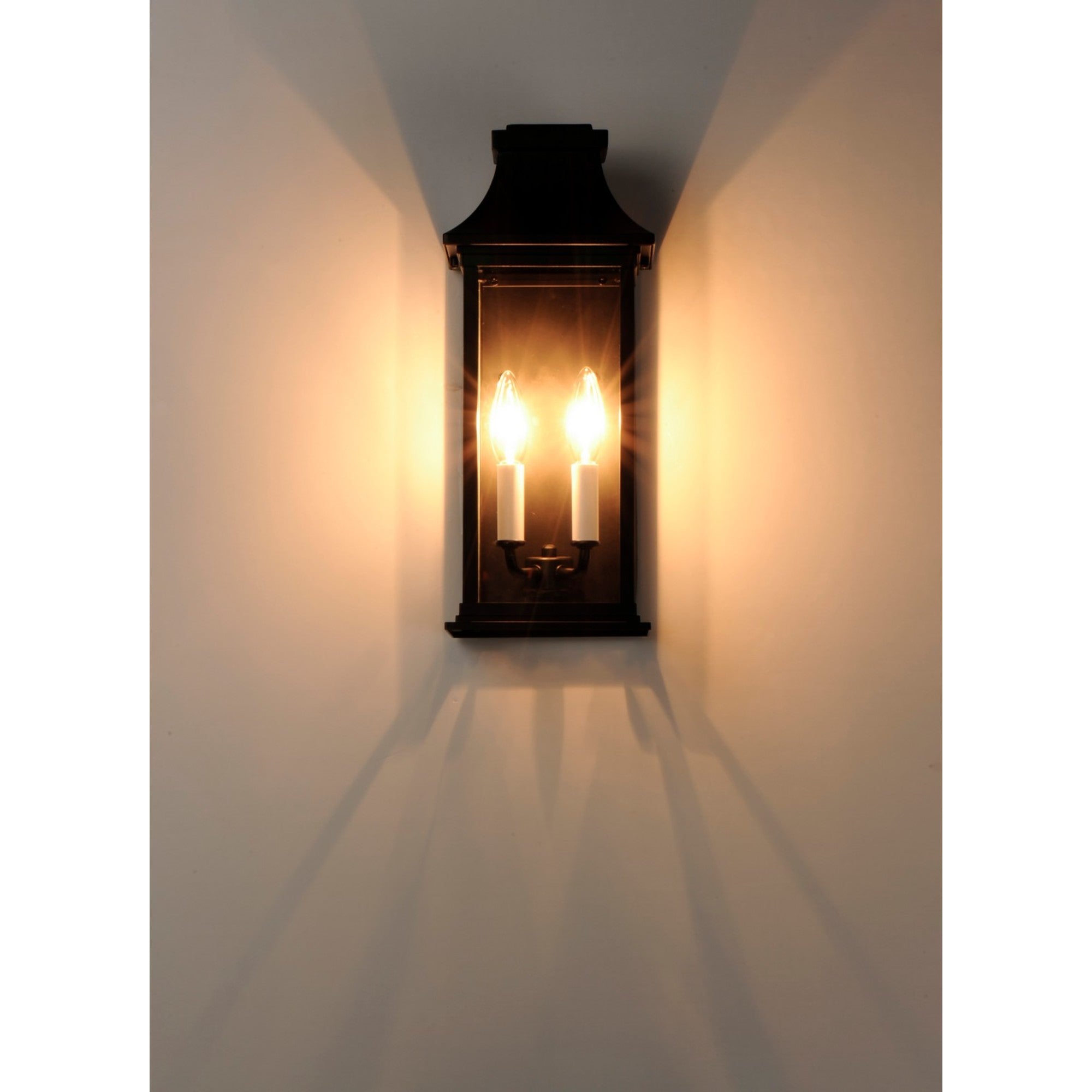 Vicksburg 16" 2-Light Outdoor Wall Lantern, Black Finish - Bees Lighting